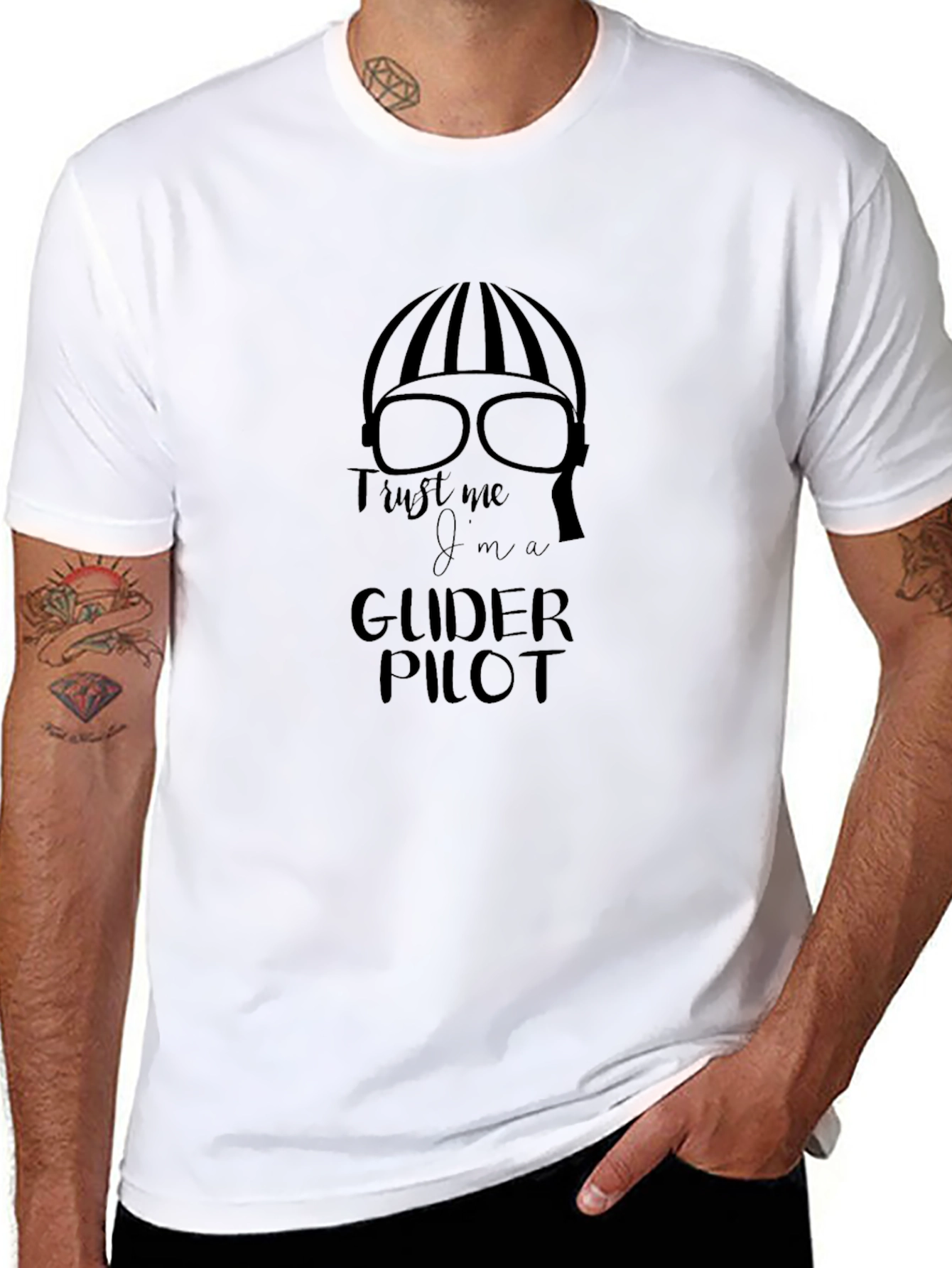 Black Trust Me I'm A Glider Pilot T-Shirt view 8