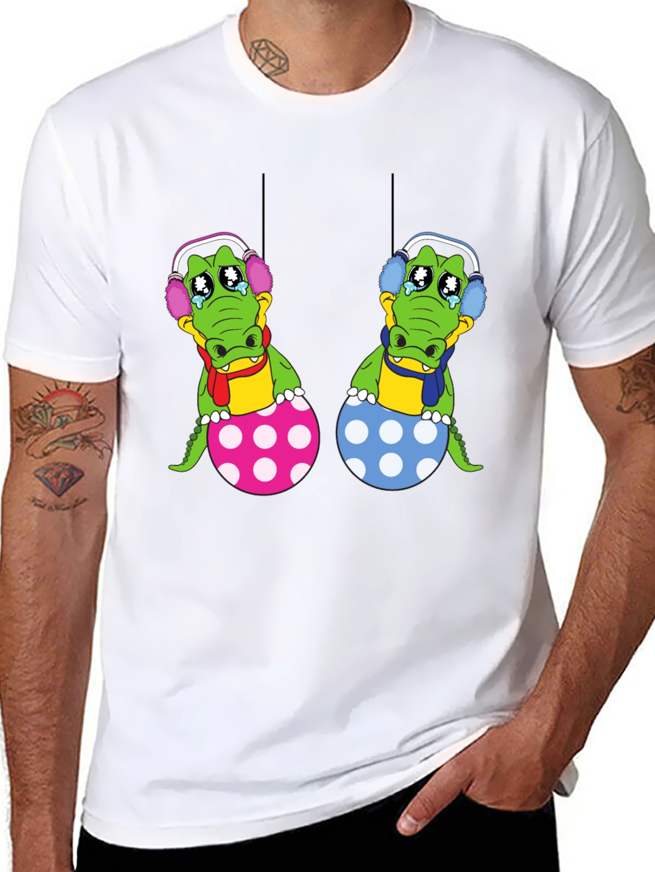 Black Crying Gator Easter Egg Graphic Tee view 8