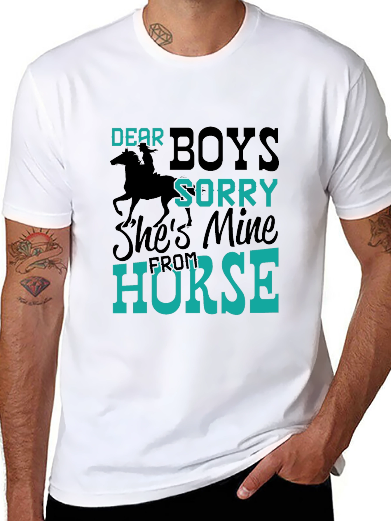 Black Funny Dear Boys Horse Lover T-Shirt view 8