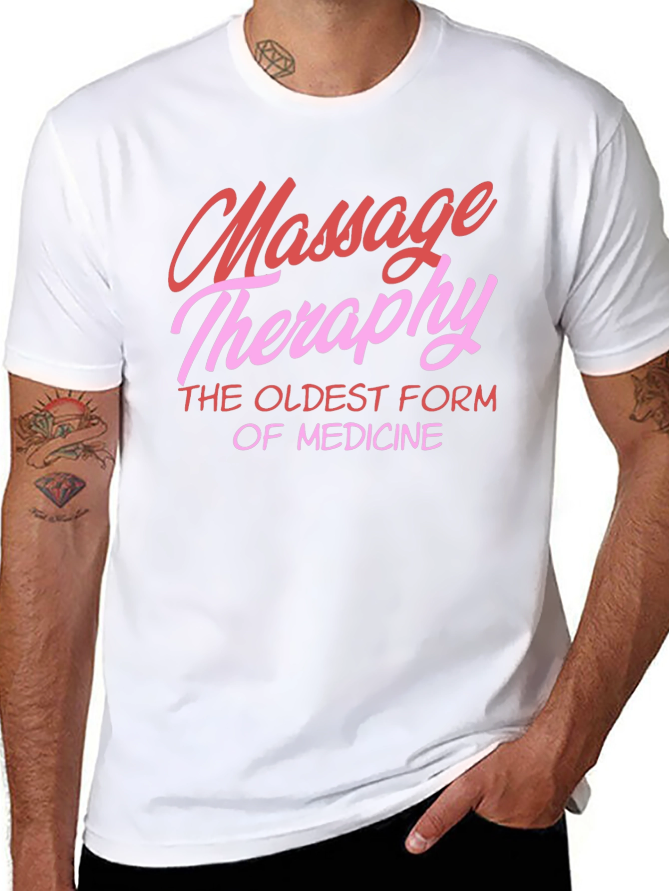 Black Massage Therapy T-Shirt - Oldest Form of Medicine view 8