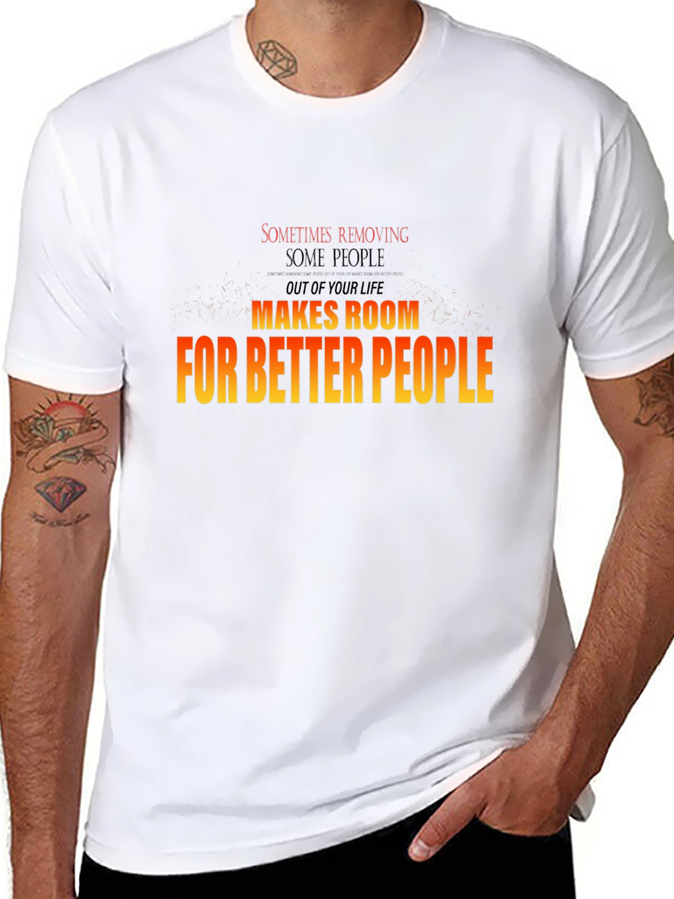 Black Motivational Graphic T-Shirt - Room for Better People view 8