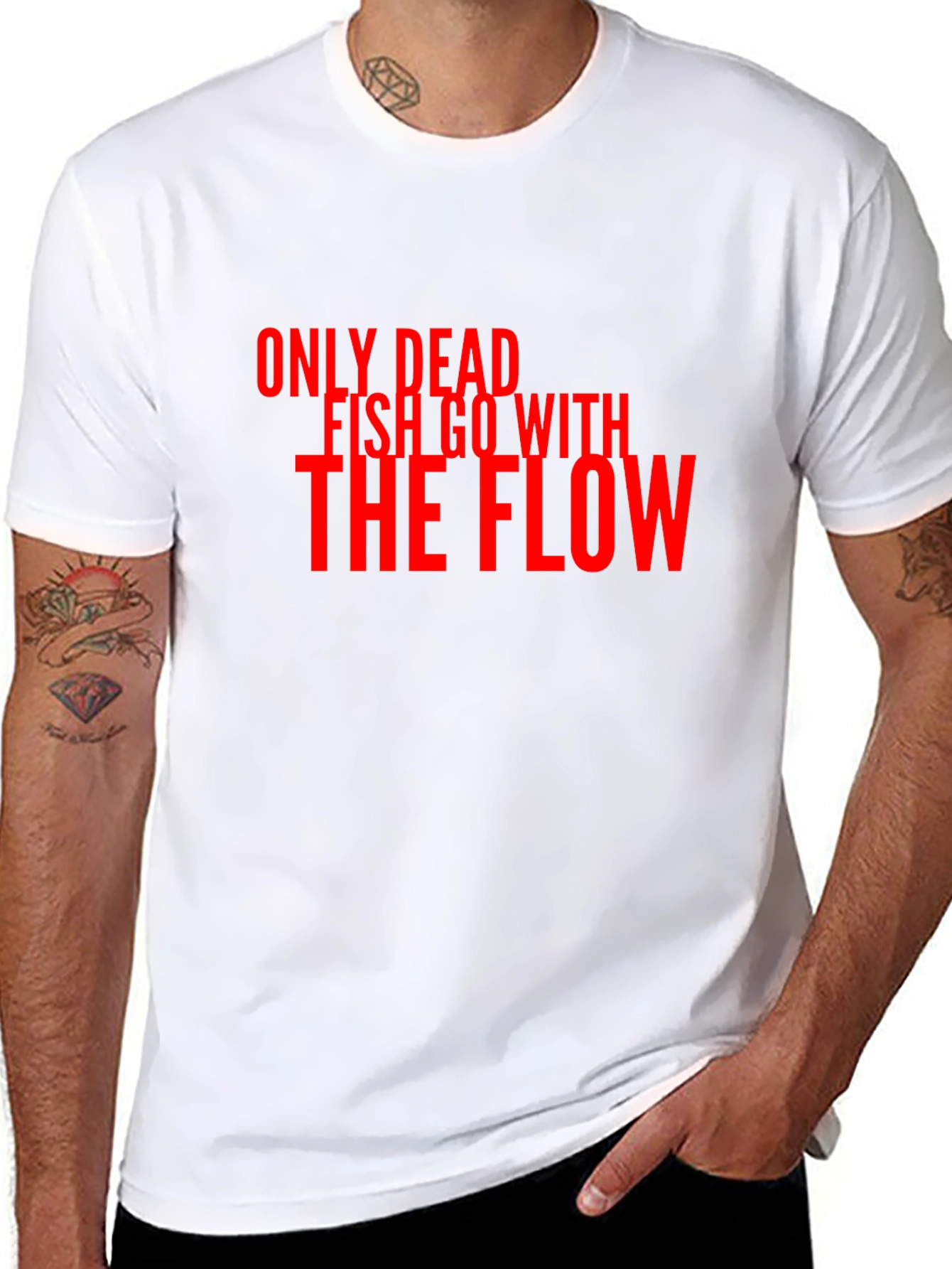 Black Dead Fish Flow T-Shirt - Bold Slogan Tee view 8