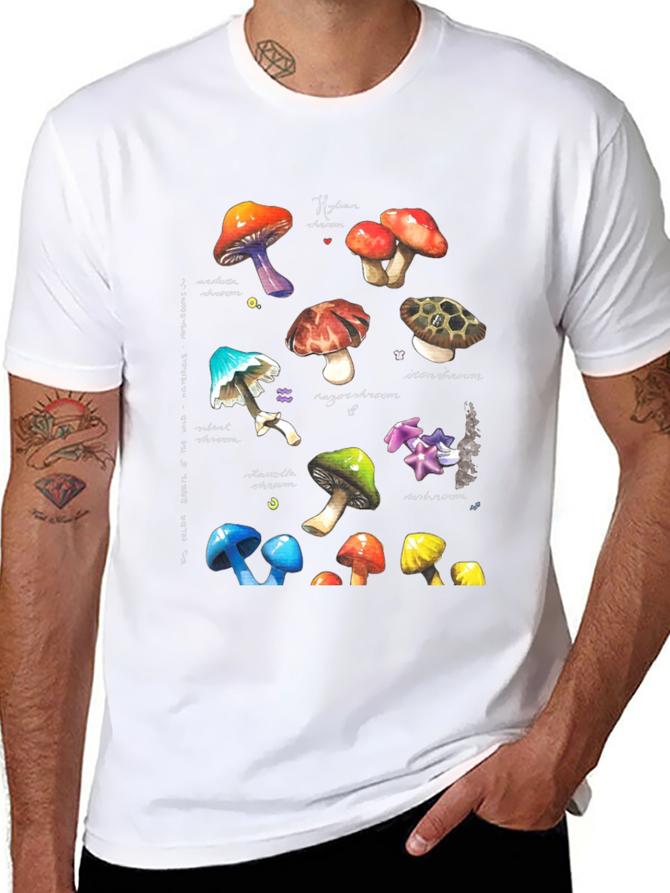 Black Watercolor Mushroom Graphic Tee view 8