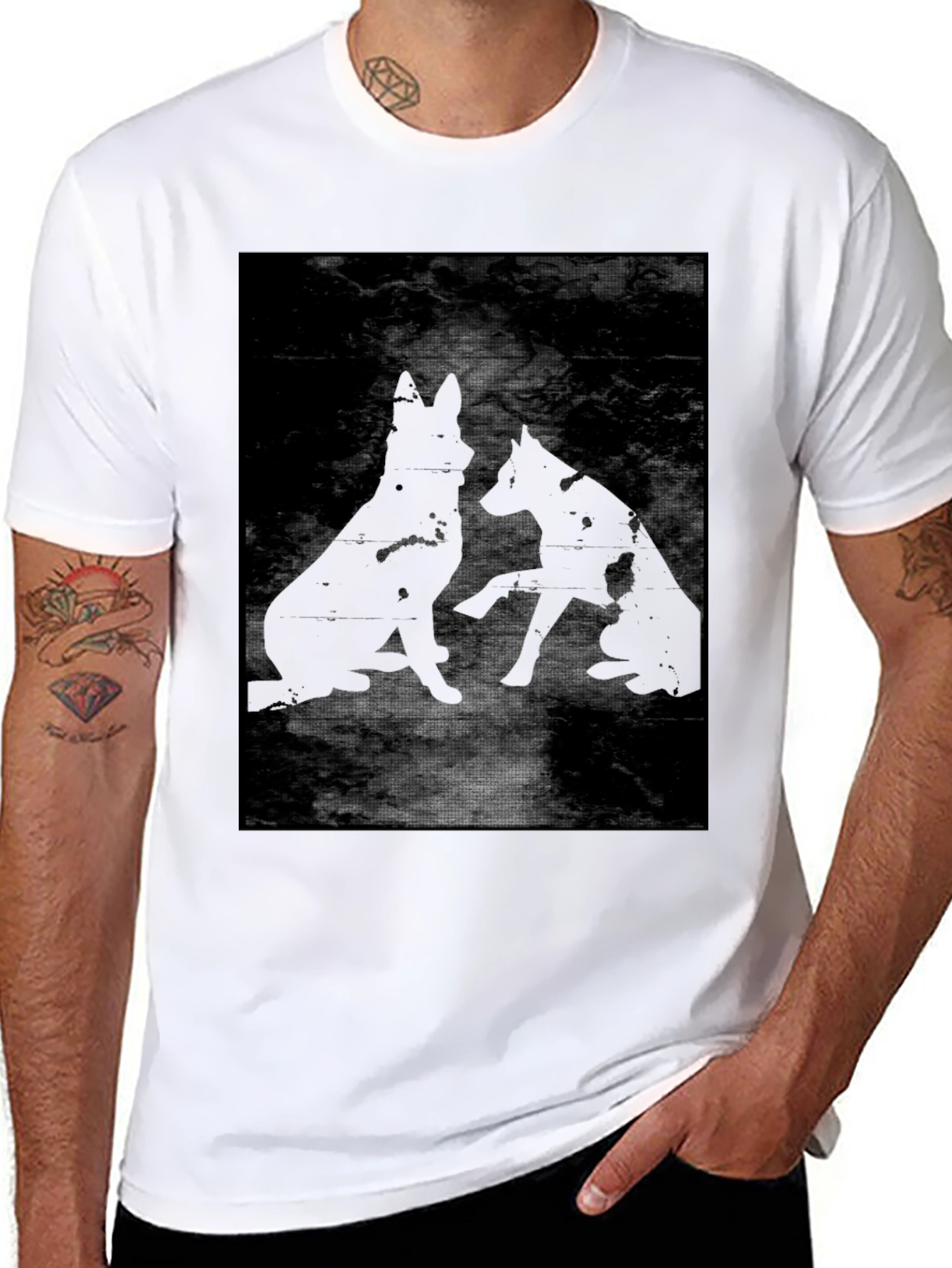 Black Black Dog Silhouette Graphic T-Shirt view 8
