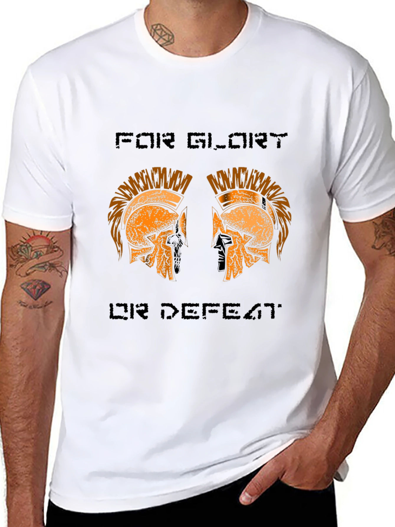 Black For Glory or Defeat Graphic T-Shirt view 8