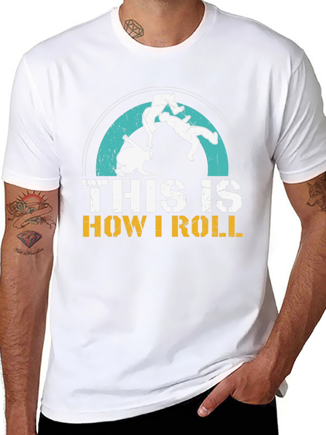 Black This is How I Roll Jiu Jitsu Black T-Shirt view 8