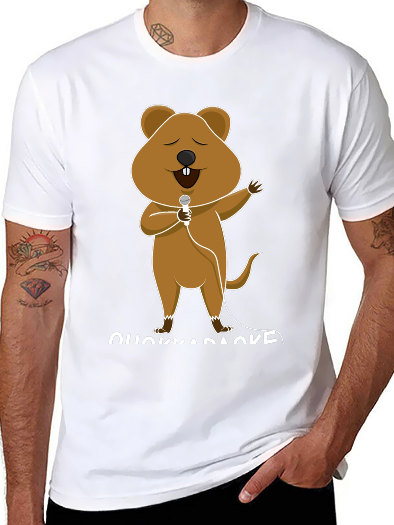 Black Quokka Karaoke T-Shirt - Sing Your Heart Out! view 8