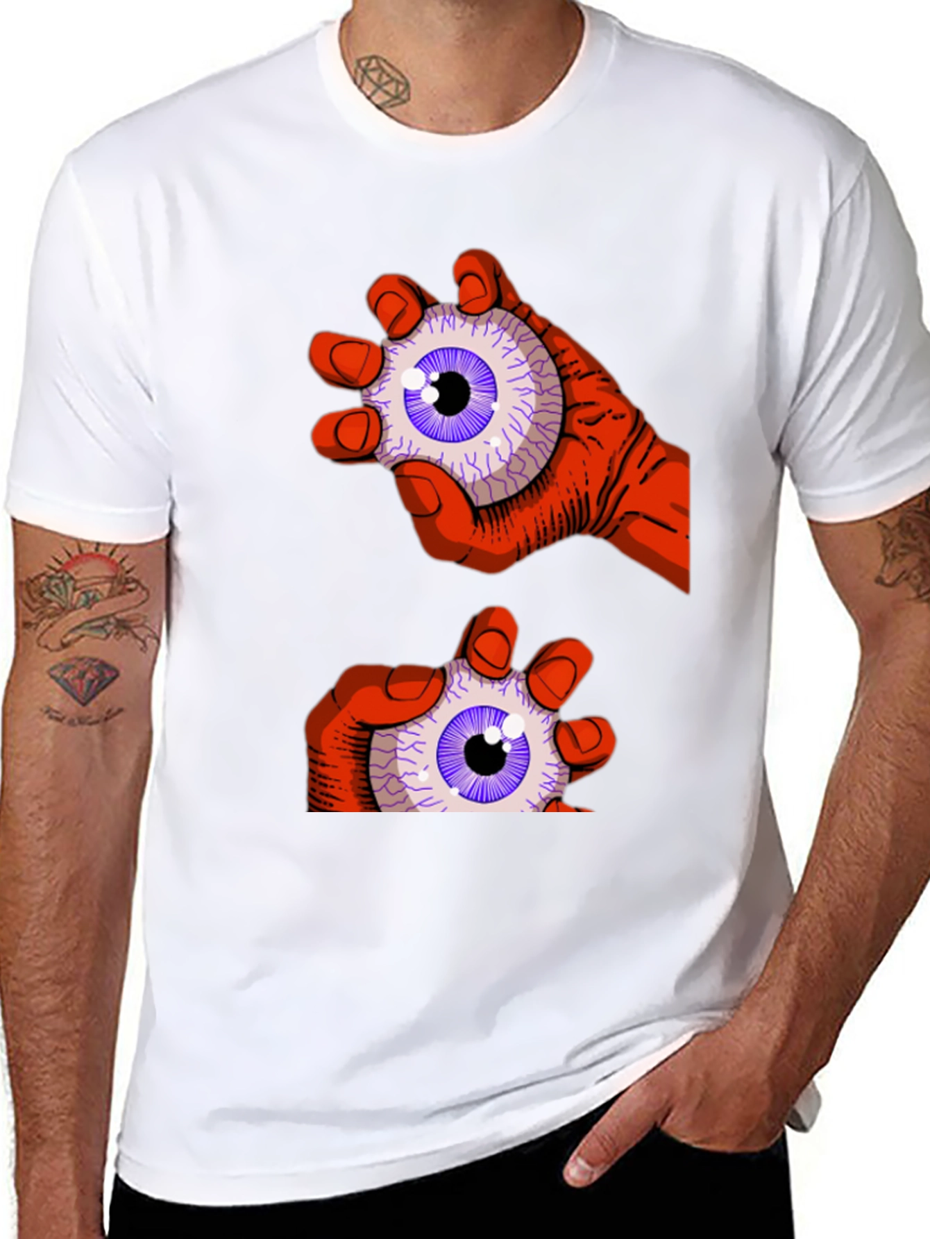 Black Eyeball Grab Graphic Tee - Black view 8