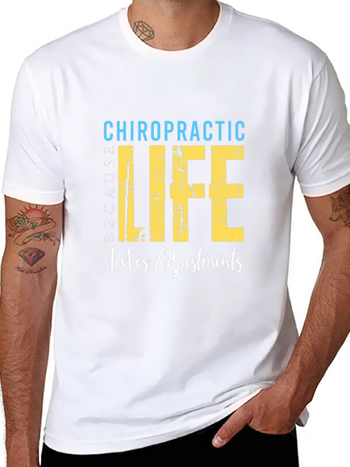 Black Chiropractic Life Takes Adjustments T-Shirt view 8