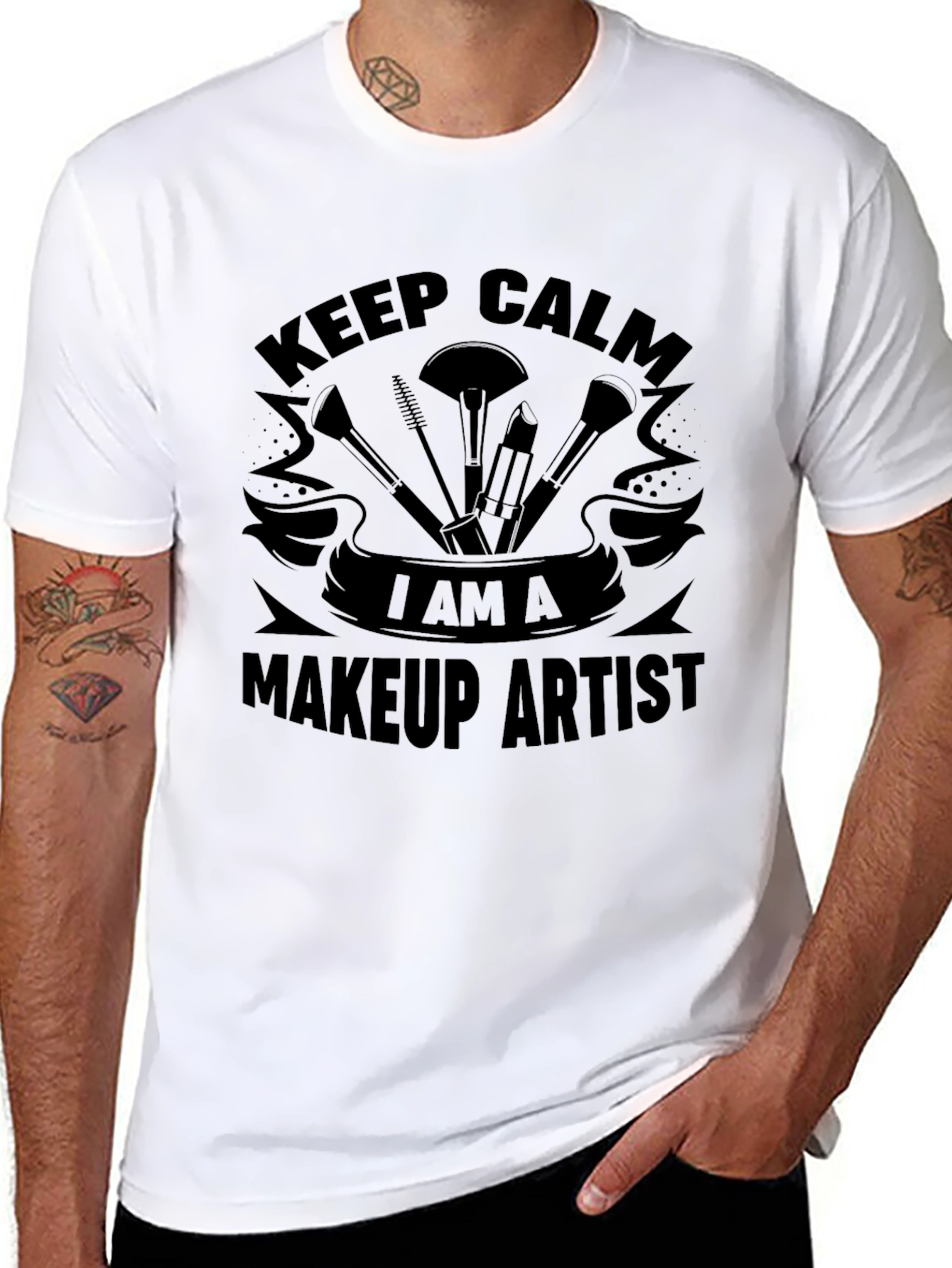 Black Keep Calm I Am A Makeup Artist T-Shirt view 8