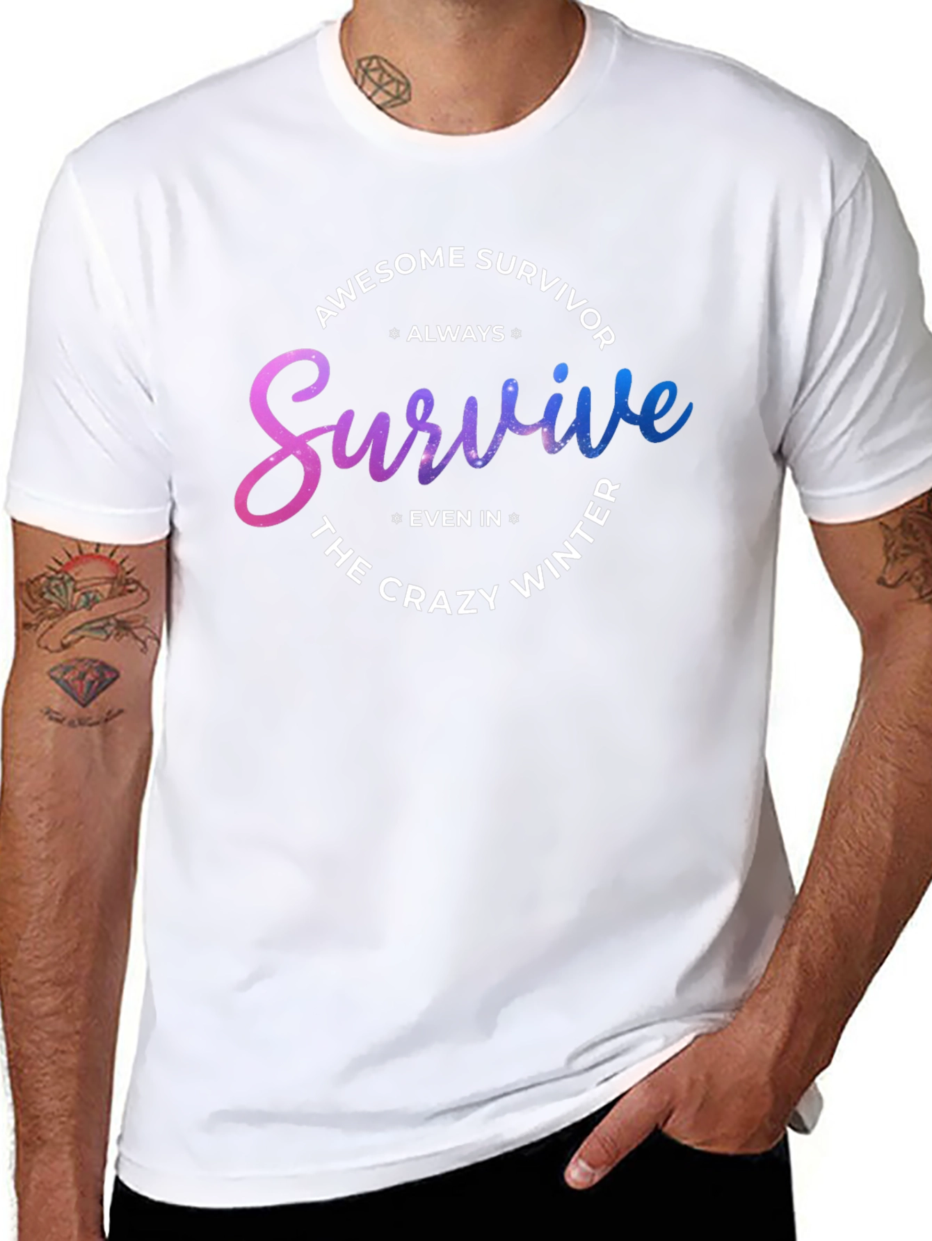 Black Awesome Survivor Always Survive Even In The Crazy Winter T-Shirt view 8