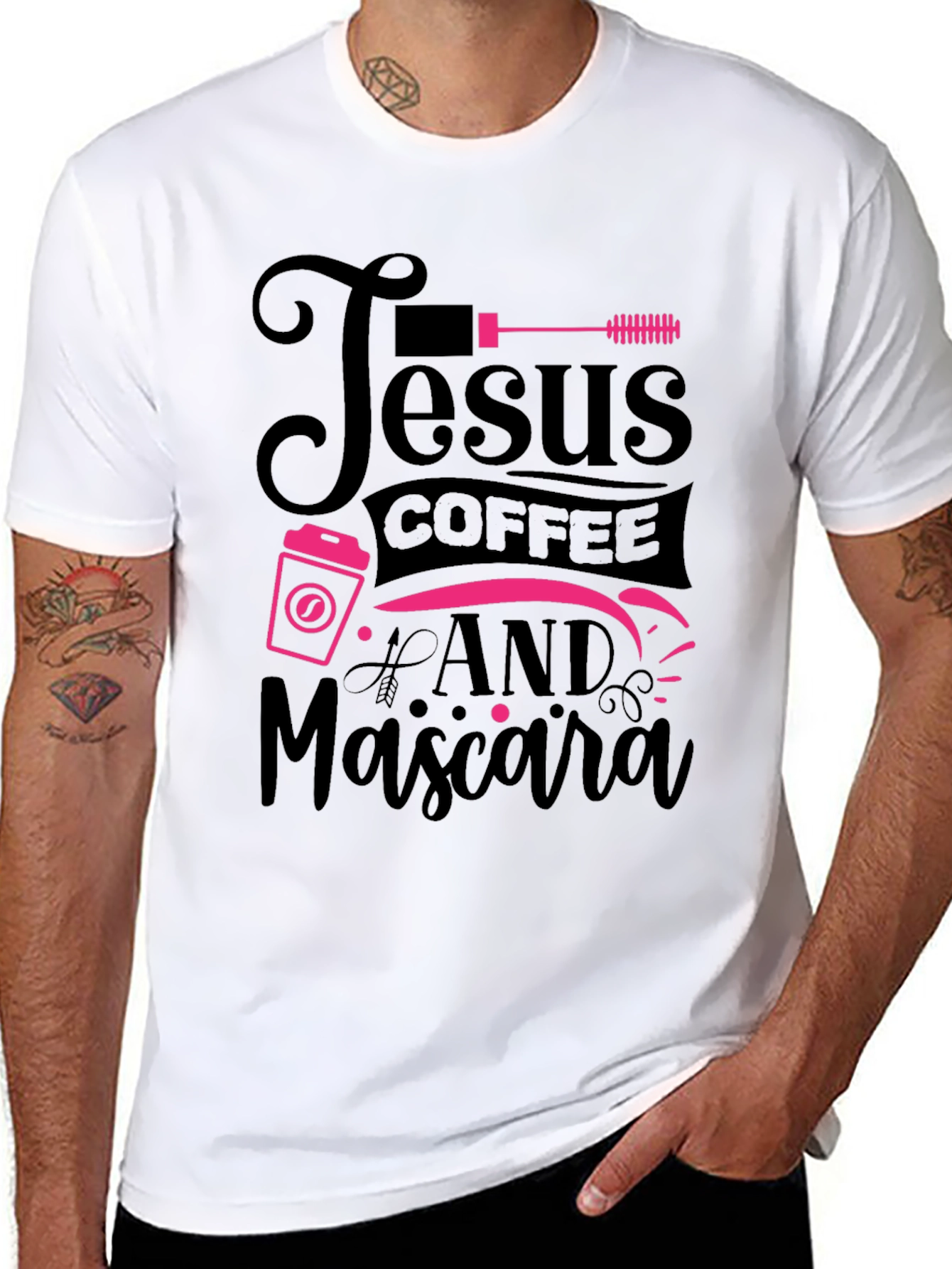 Black Jesus Coffee & Mascara Black T-Shirt view 8