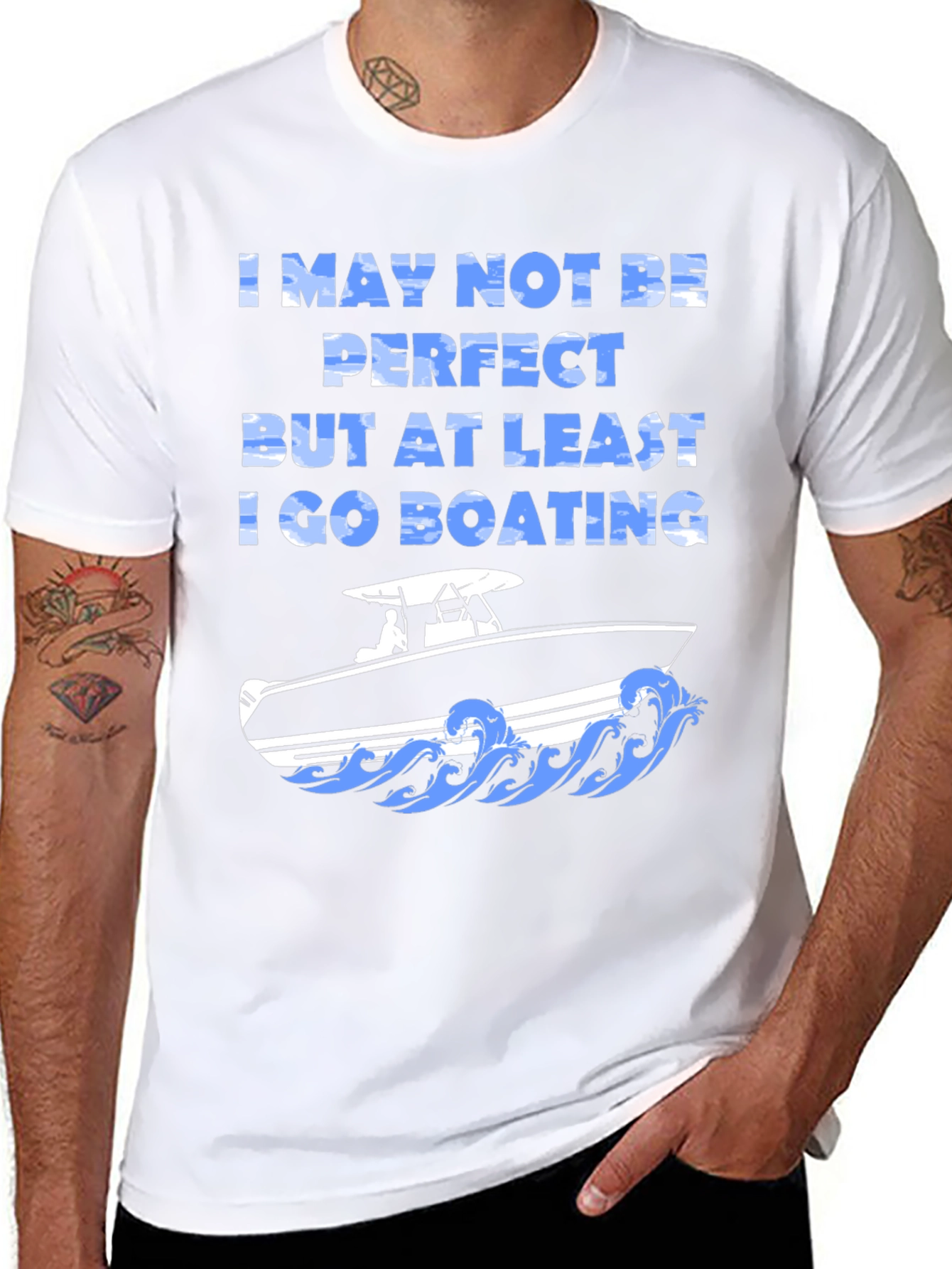 Black Boating Humor T-Shirt - "I May Not Be Perfect" view 8