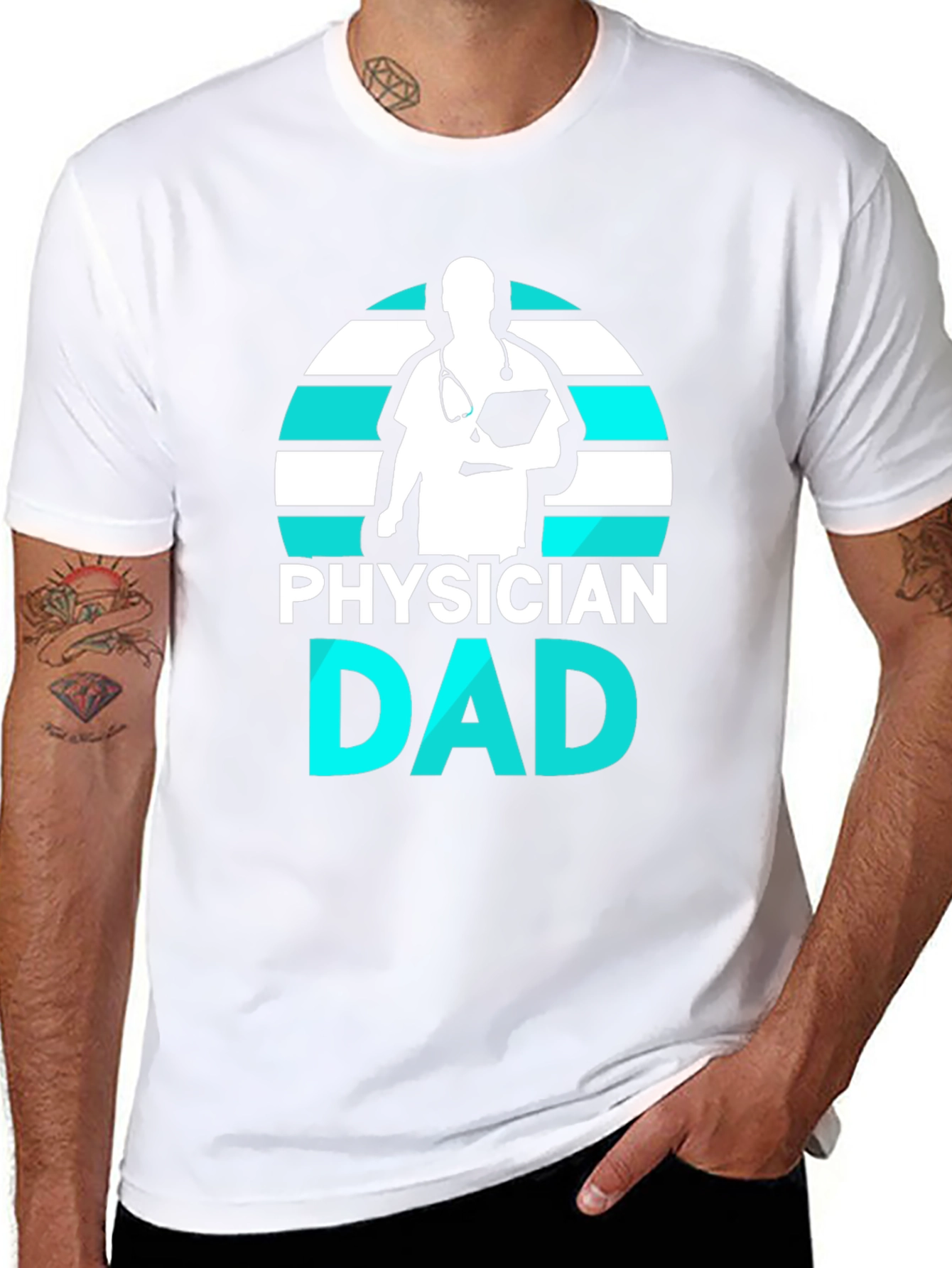 Black Physician Dad Graphic Tee view 8