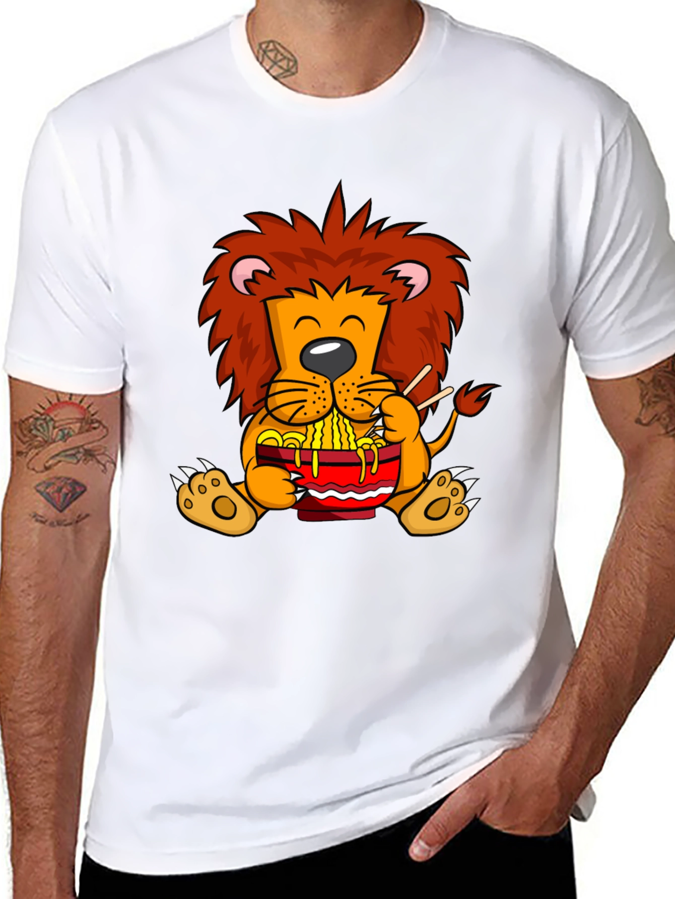 Black Lion Ramen T-Shirt - Cartoon Style view 8