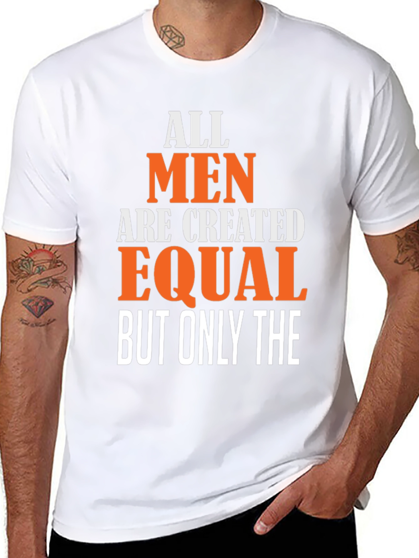 Black All Men Are Created Equal Graphic Tee view 8