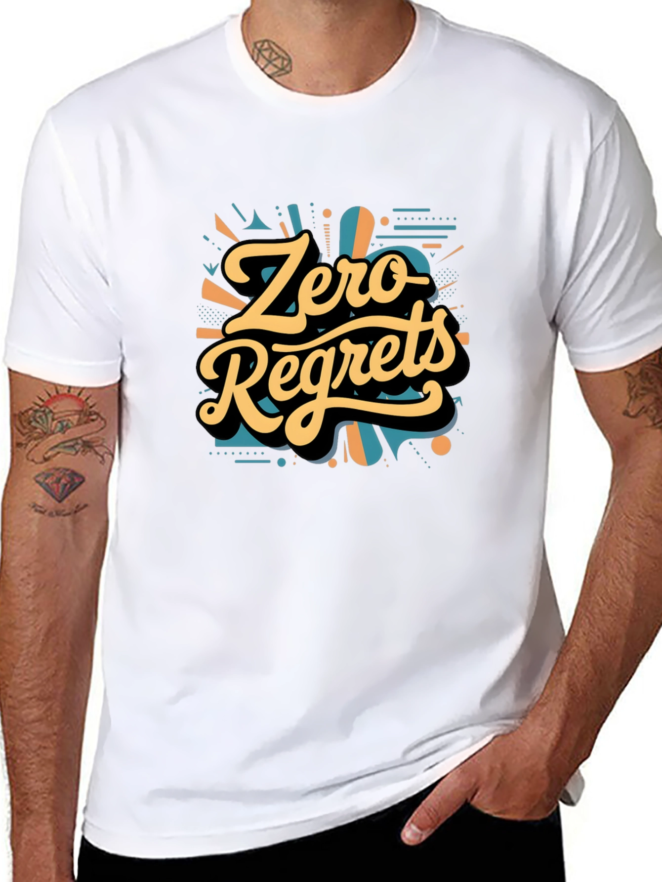 Black Zero Regrets Graphic Tee - Bold Stylish Design view 8