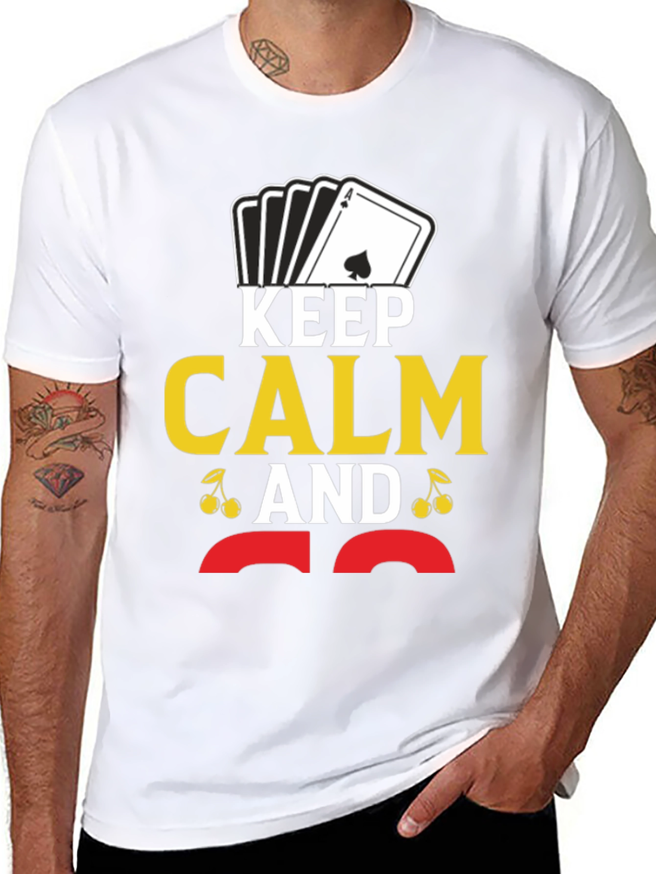 Black Keep Calm Ace T-Shirt - Funny Poker Casino Card Tee view 8