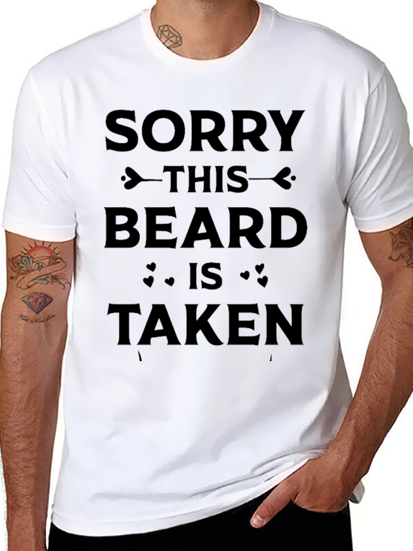 Black Sorry This Beard Is Taken T-Shirt view 8