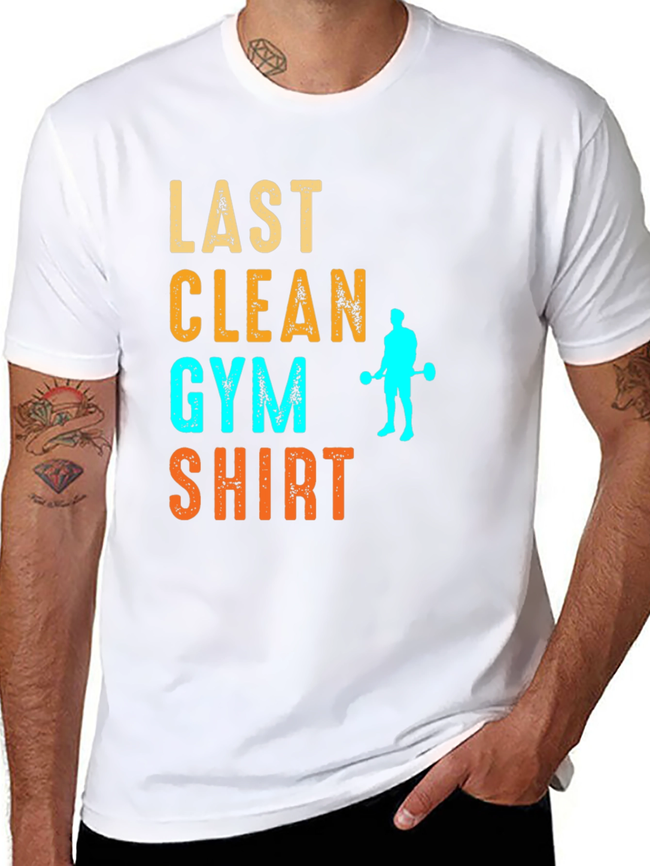 Black Last Clean Gym Shirt Funny Workout Tee view 8