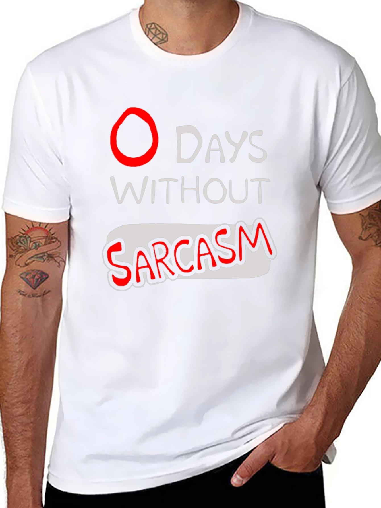 Black Sarcasm T-Shirt - Black Graphic Tee view 8