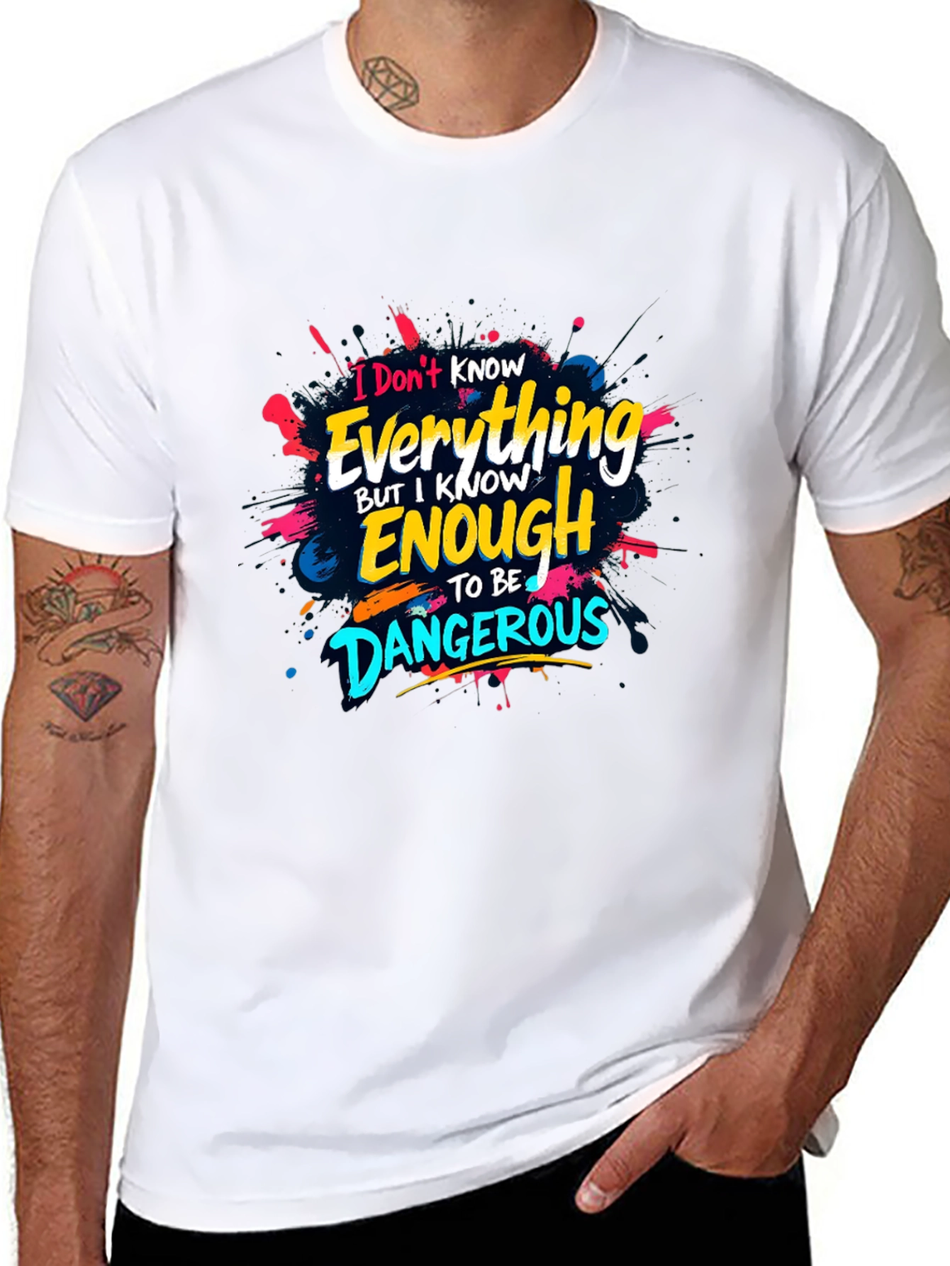 Black Funny Graphic Tee - Dangerous Knowledge view 8