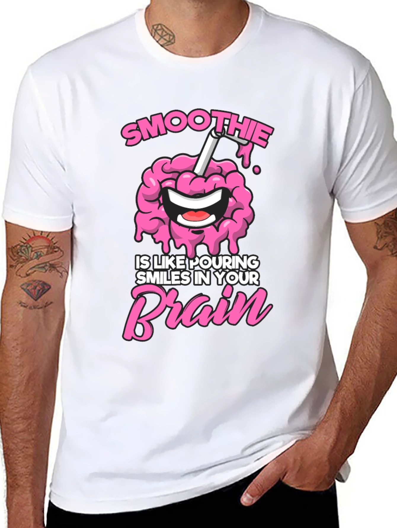 Smoothie Brain Graphic T-Shirt - Funny Unisex Tee - 8