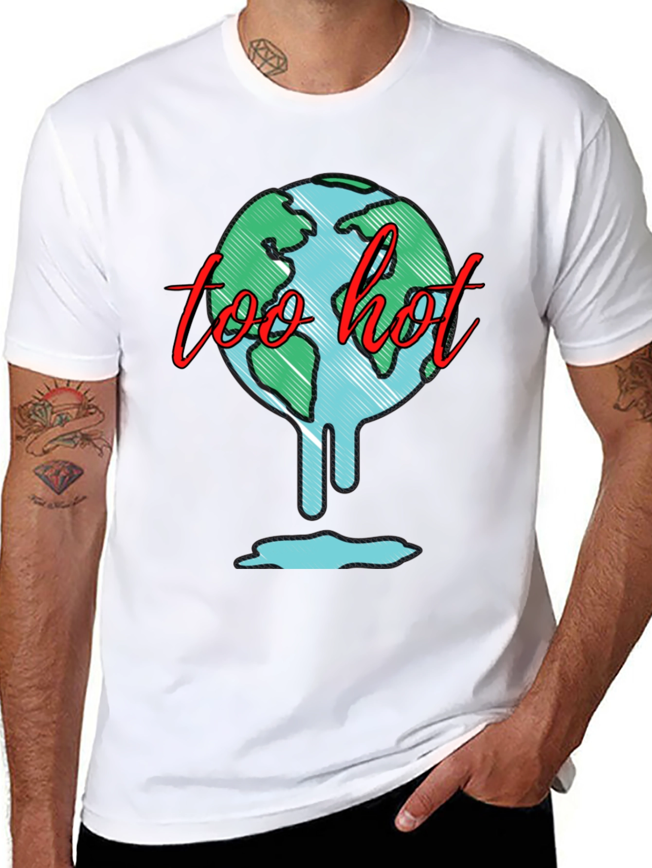Too Hot Graphic Tee - Global Warming Awareness Shirt - 8