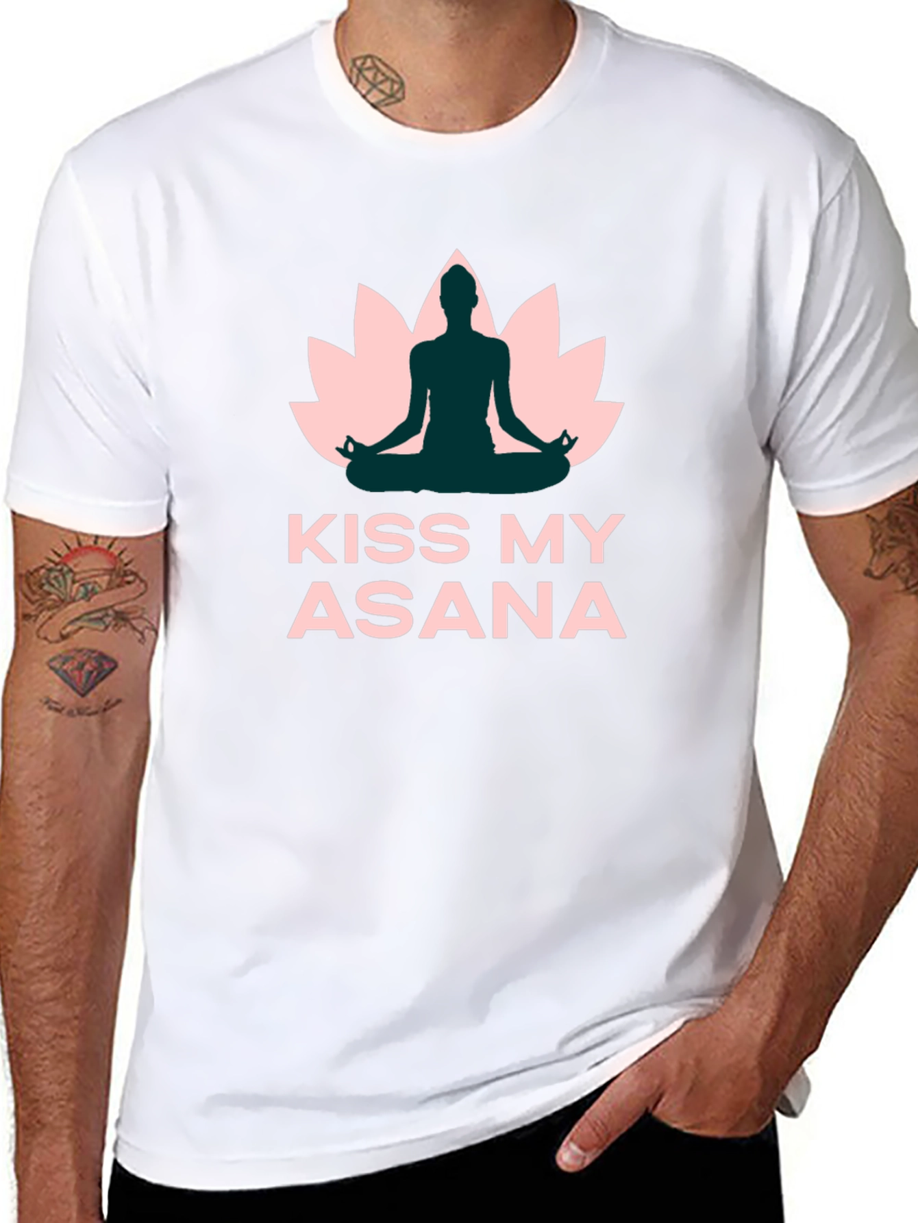 Black Yoga T-Shirt - Kiss My Asana - Black view 8