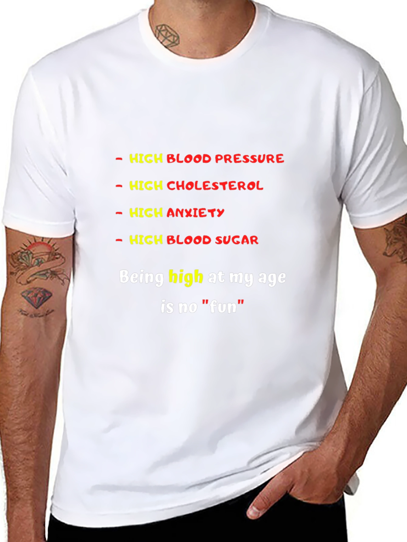 Black Funny High Medical Condition Graphic T-Shirt view 8