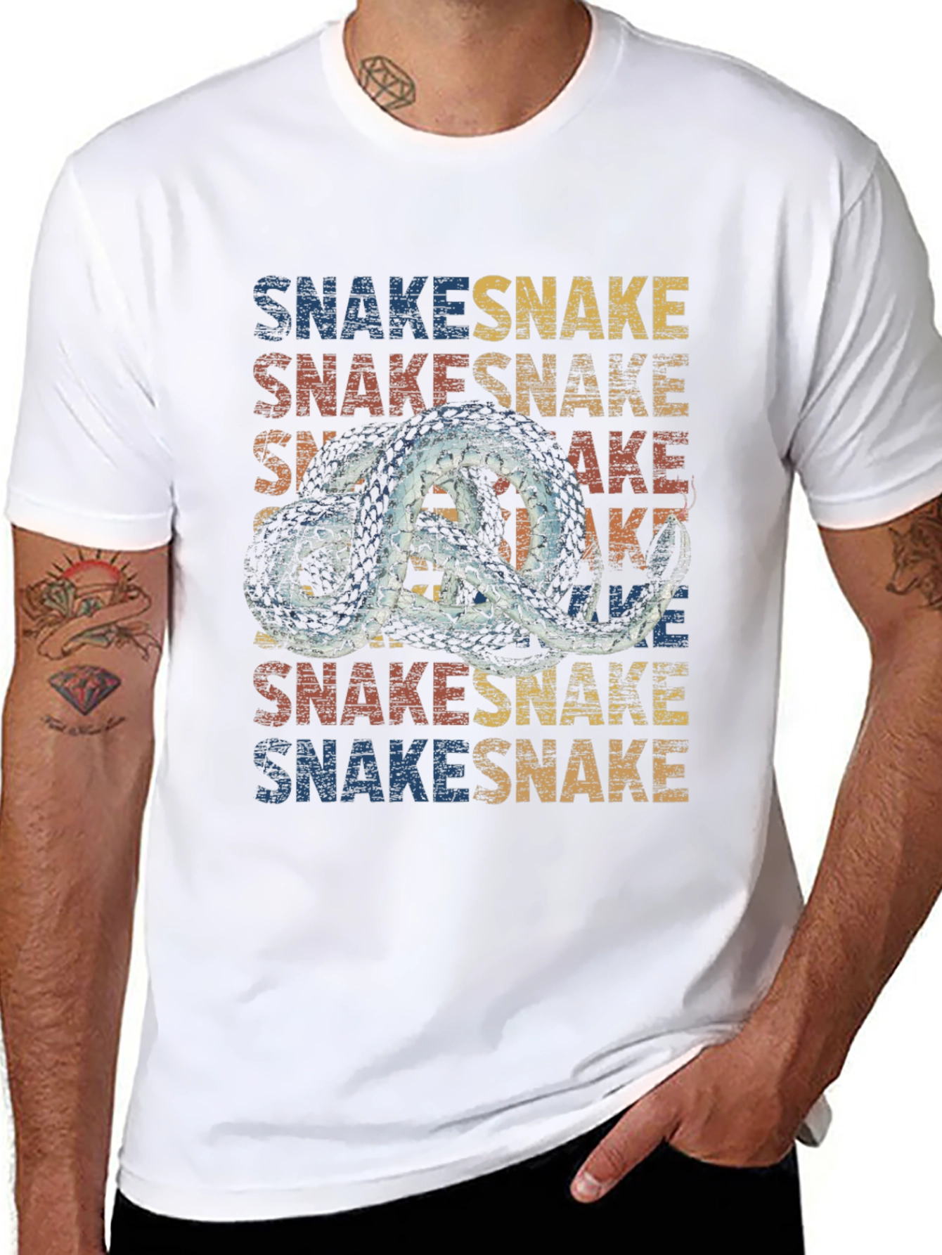 Black Vintage Snake T-Shirt Graphic Print view 8