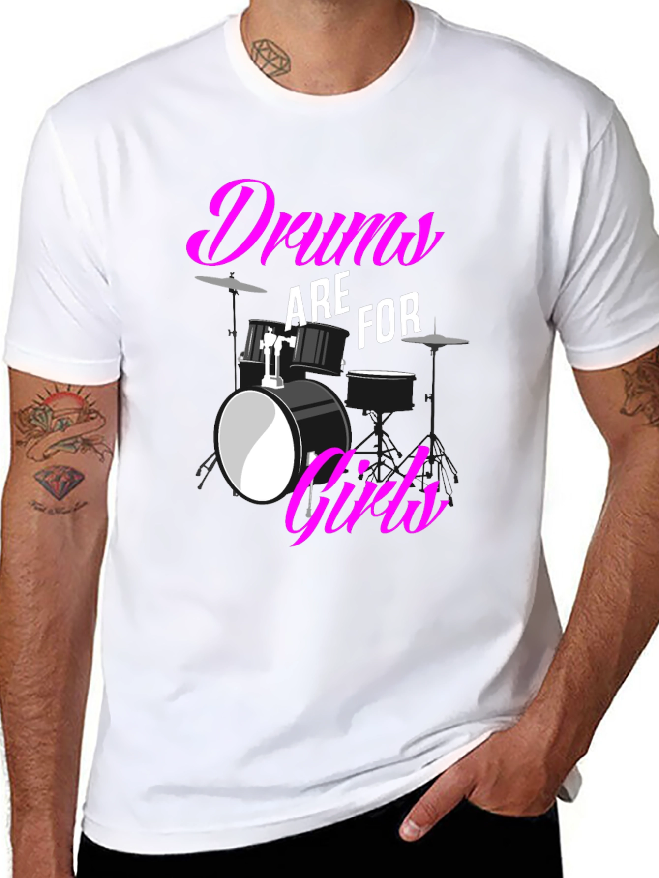 Black Drums are for Girls T-Shirt: Bold Graphic Tee view 8
