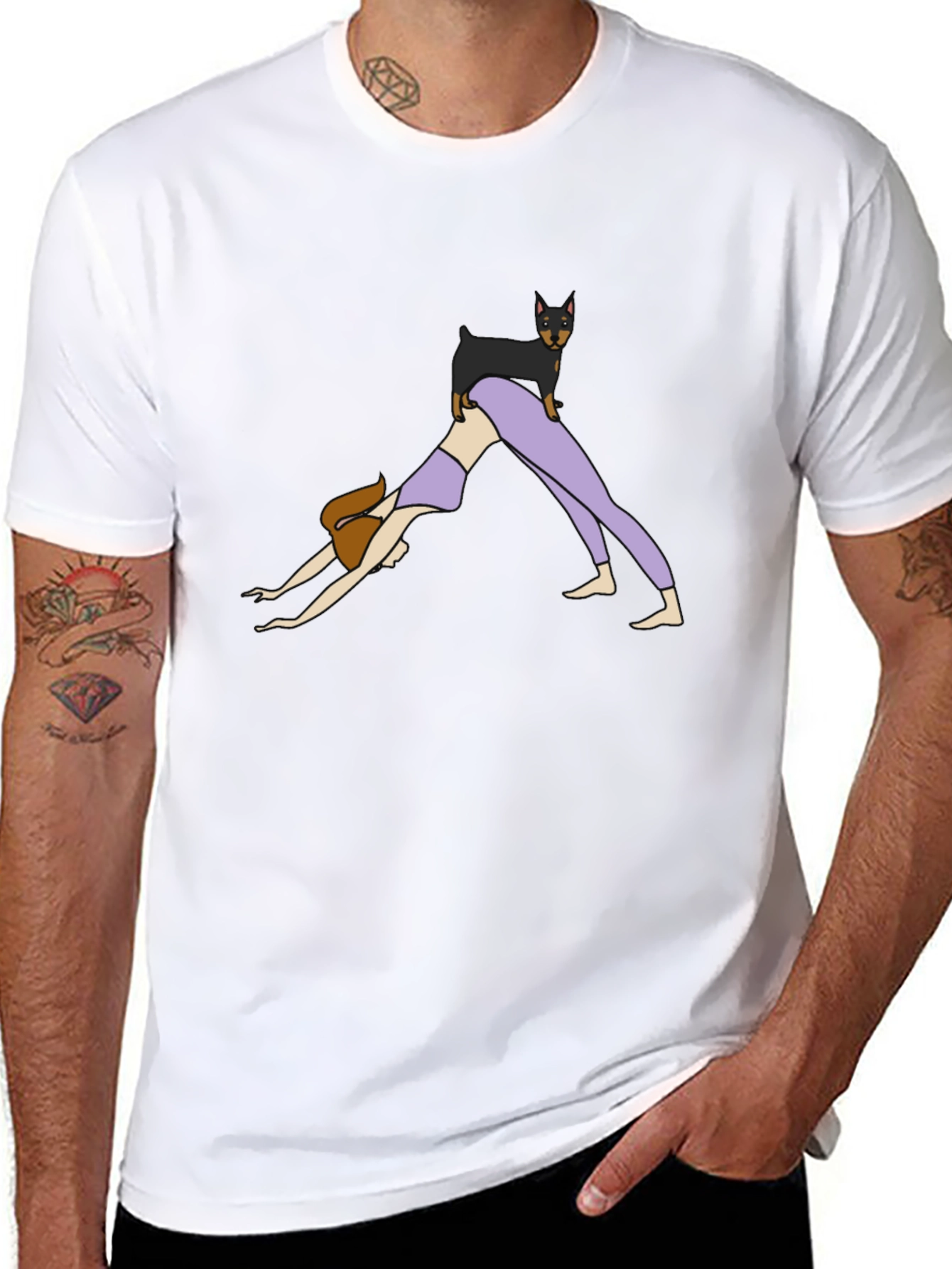 Black Yoga Dog T-Shirt view 8