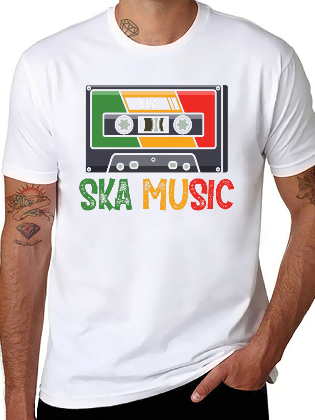 Black Ska Music Cassette T-Shirt view 8