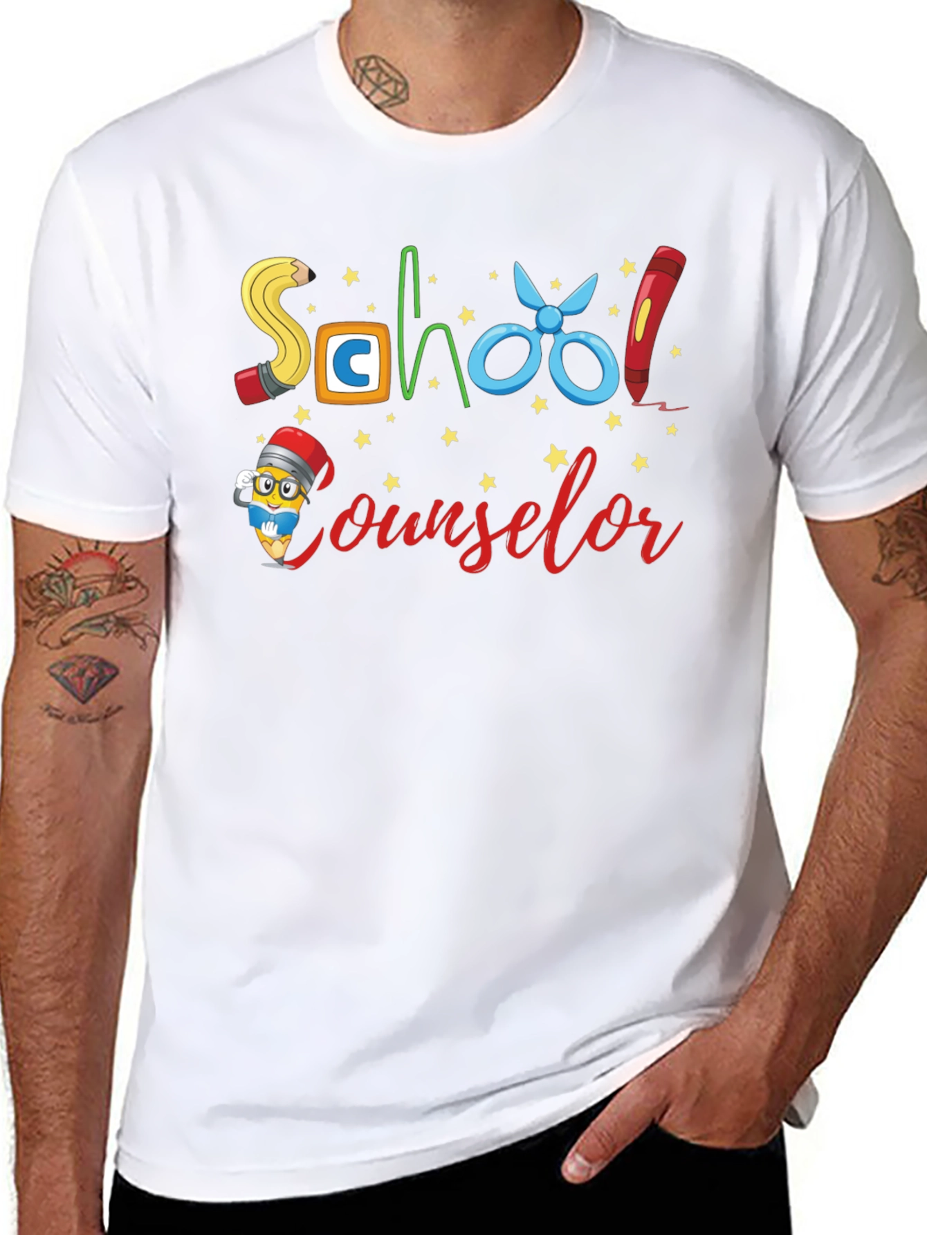 Black School Counselor Graphic Tee view 8
