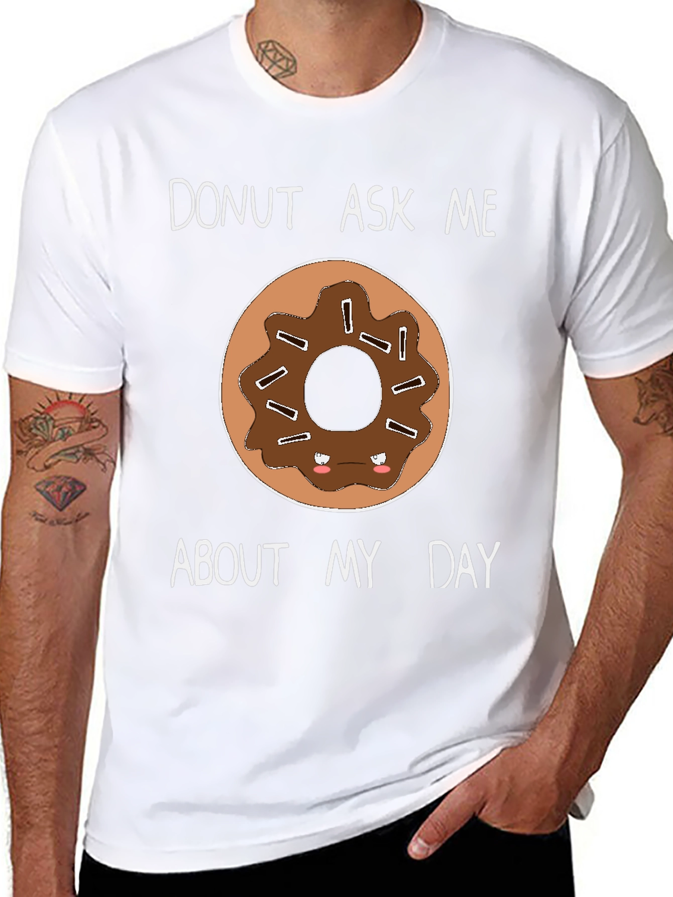 Black Donut Ask Me About My Day T-Shirt view 8
