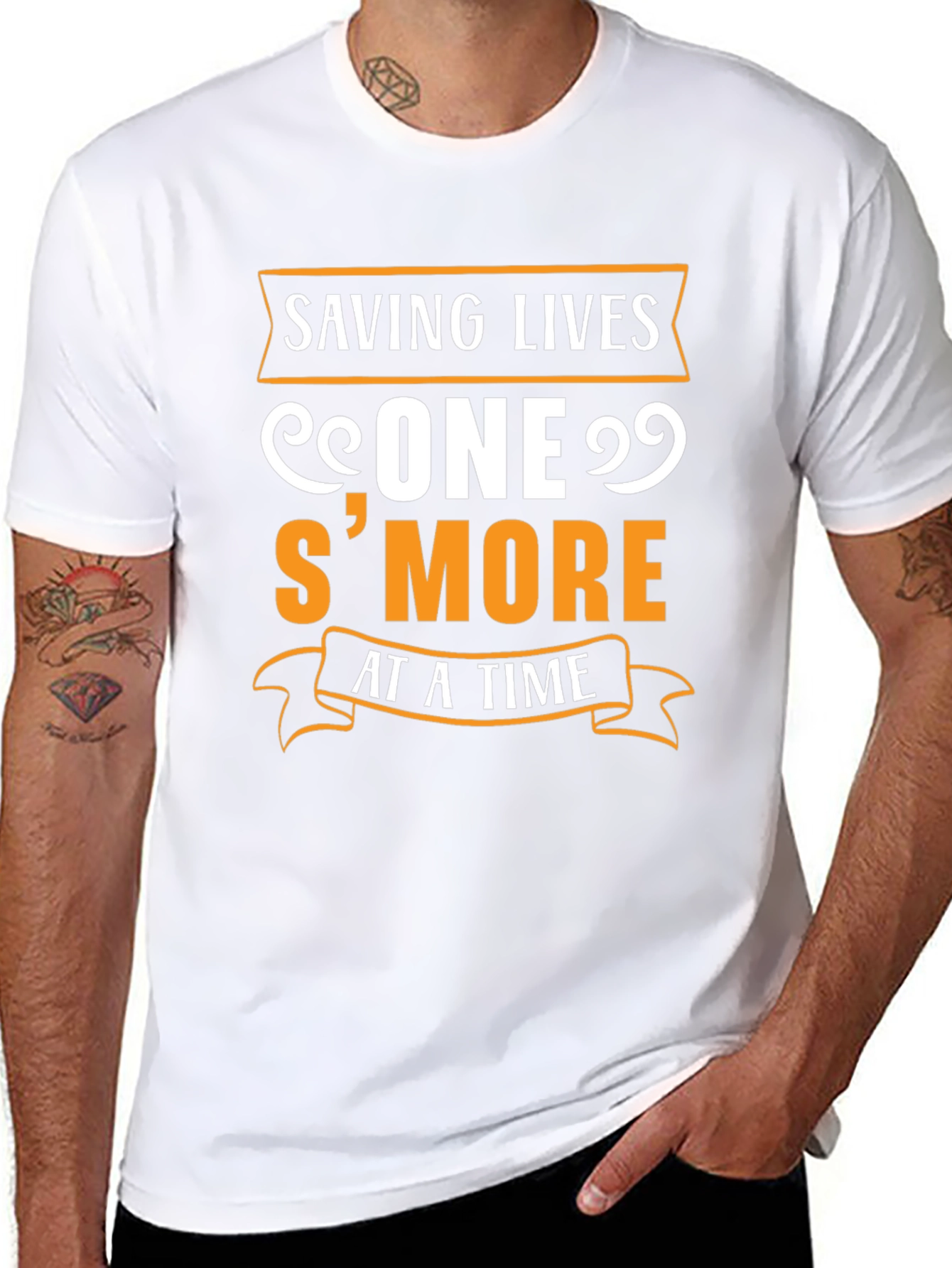 Black Saving Lives S'more Funny T-Shirt view 8