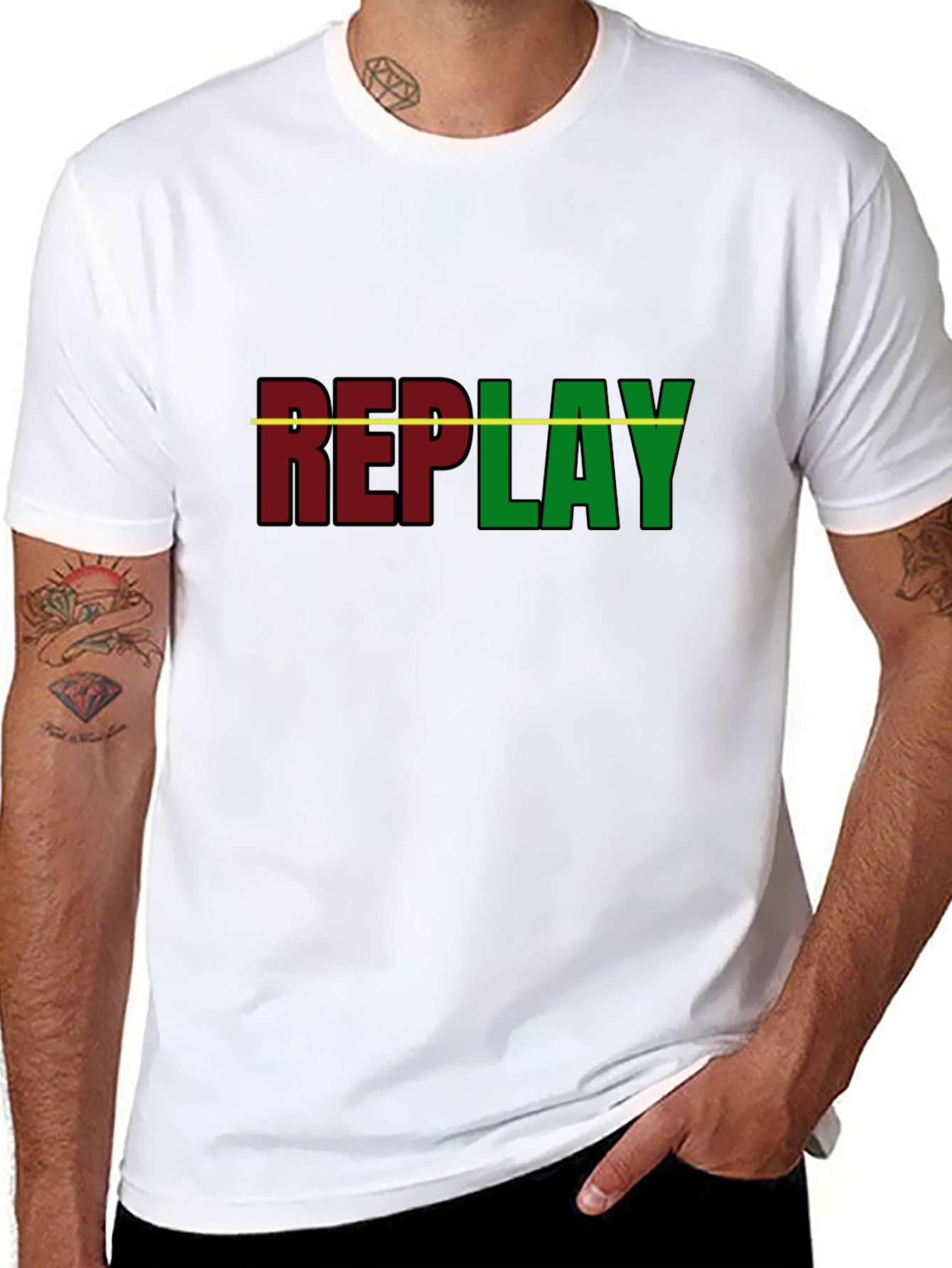 Black Replay Graphic T-Shirt - Black Cotton Tee view 8
