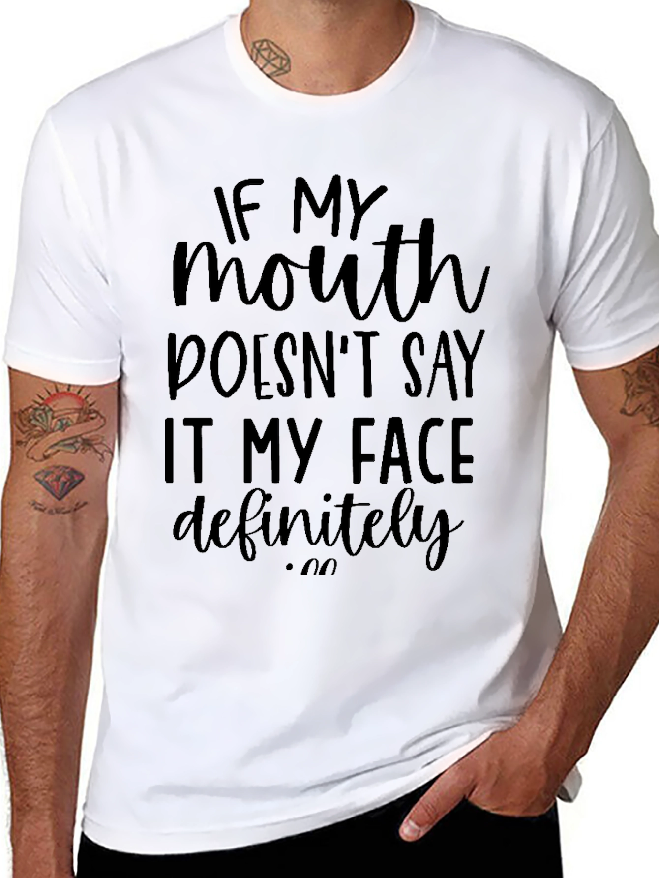 Black Sarcastic Humor Graphic Tee - "If My Mouth Doesn't Say..." view 8