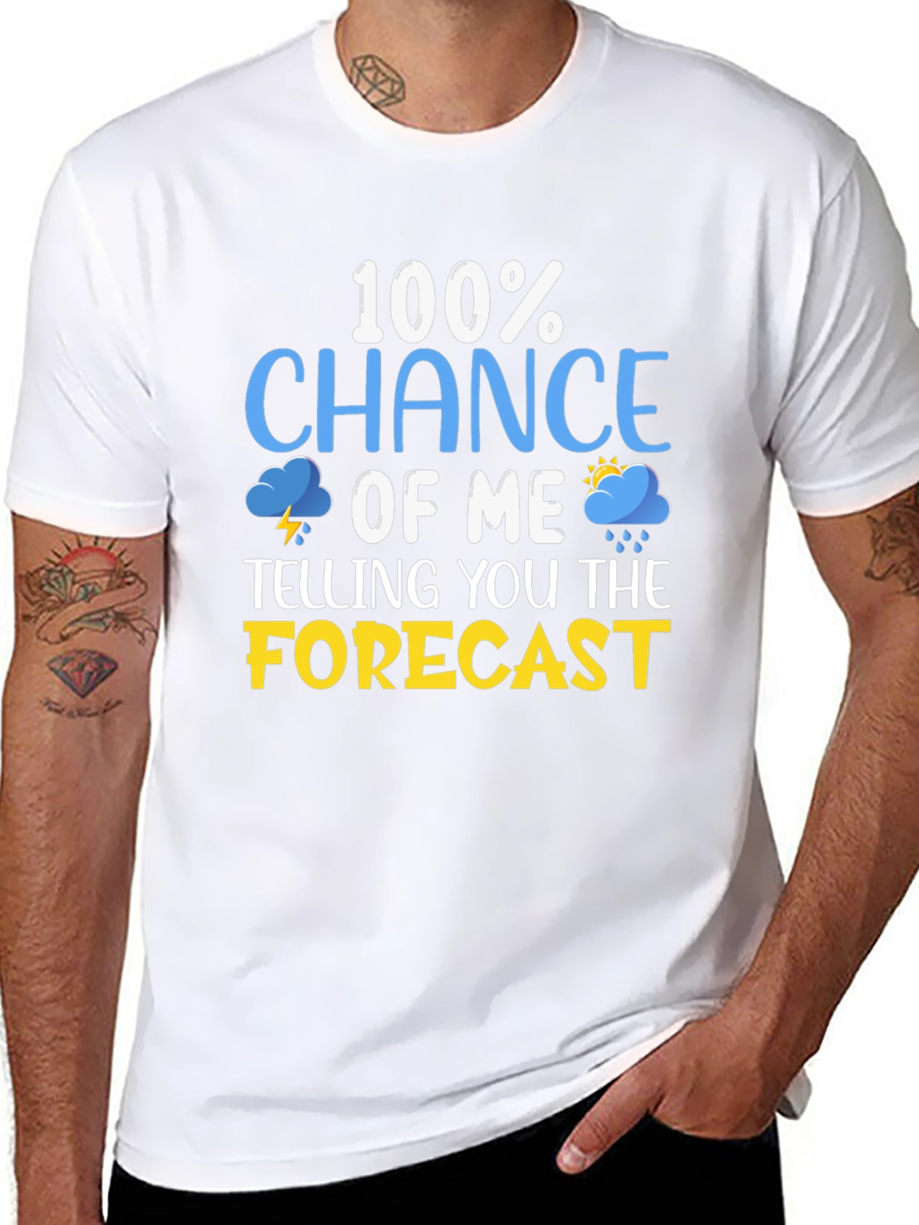 Black Funny Weather Forecast T-Shirt view 8