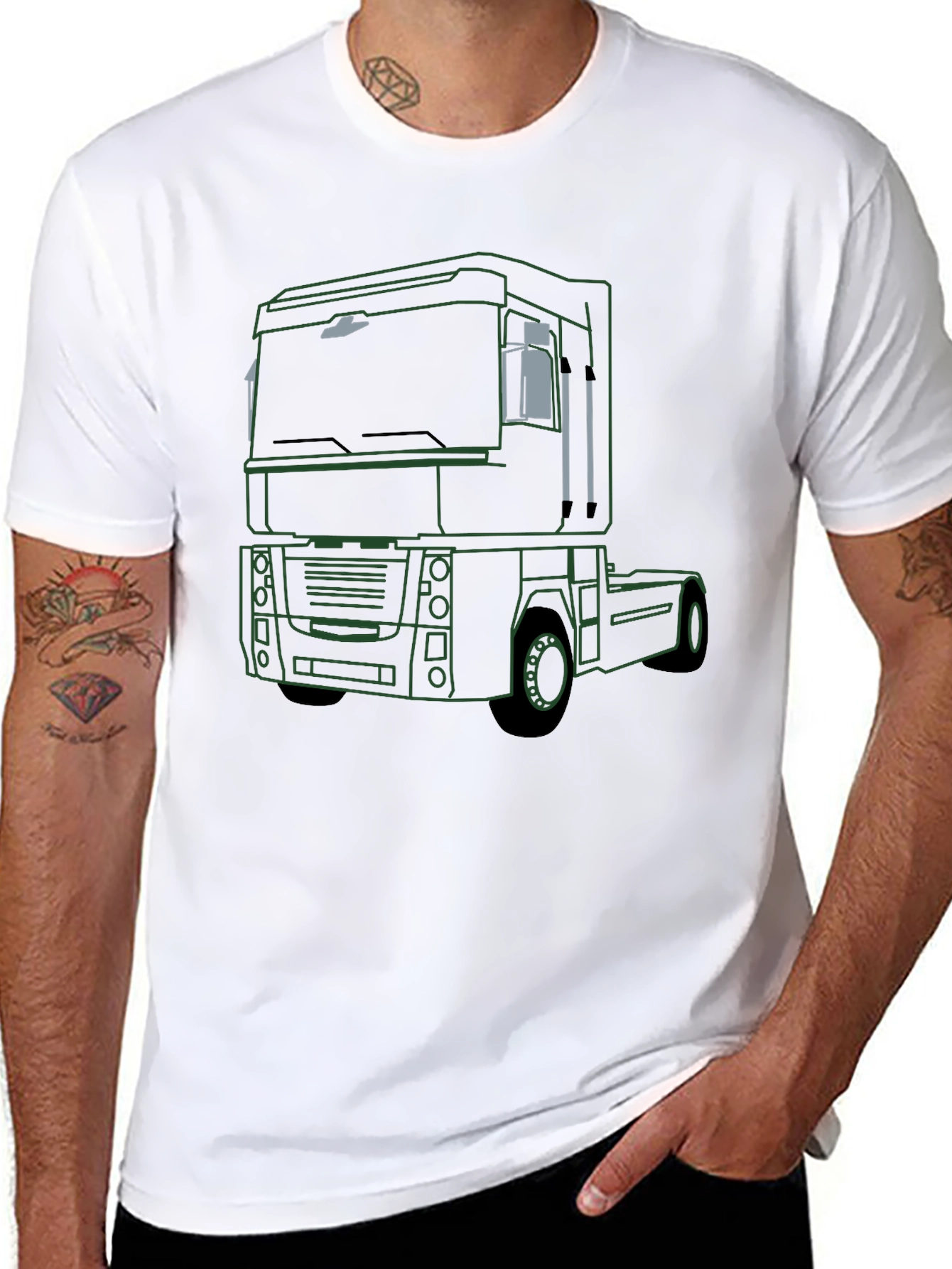Black Truck Outline Graphic T-Shirt - Modern Design, Soft Fabric view 8