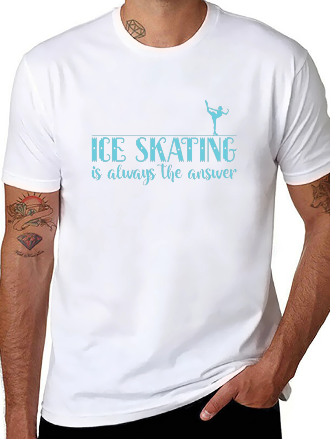Black Ice Skating Always the Answer Black T-Shirt view 8
