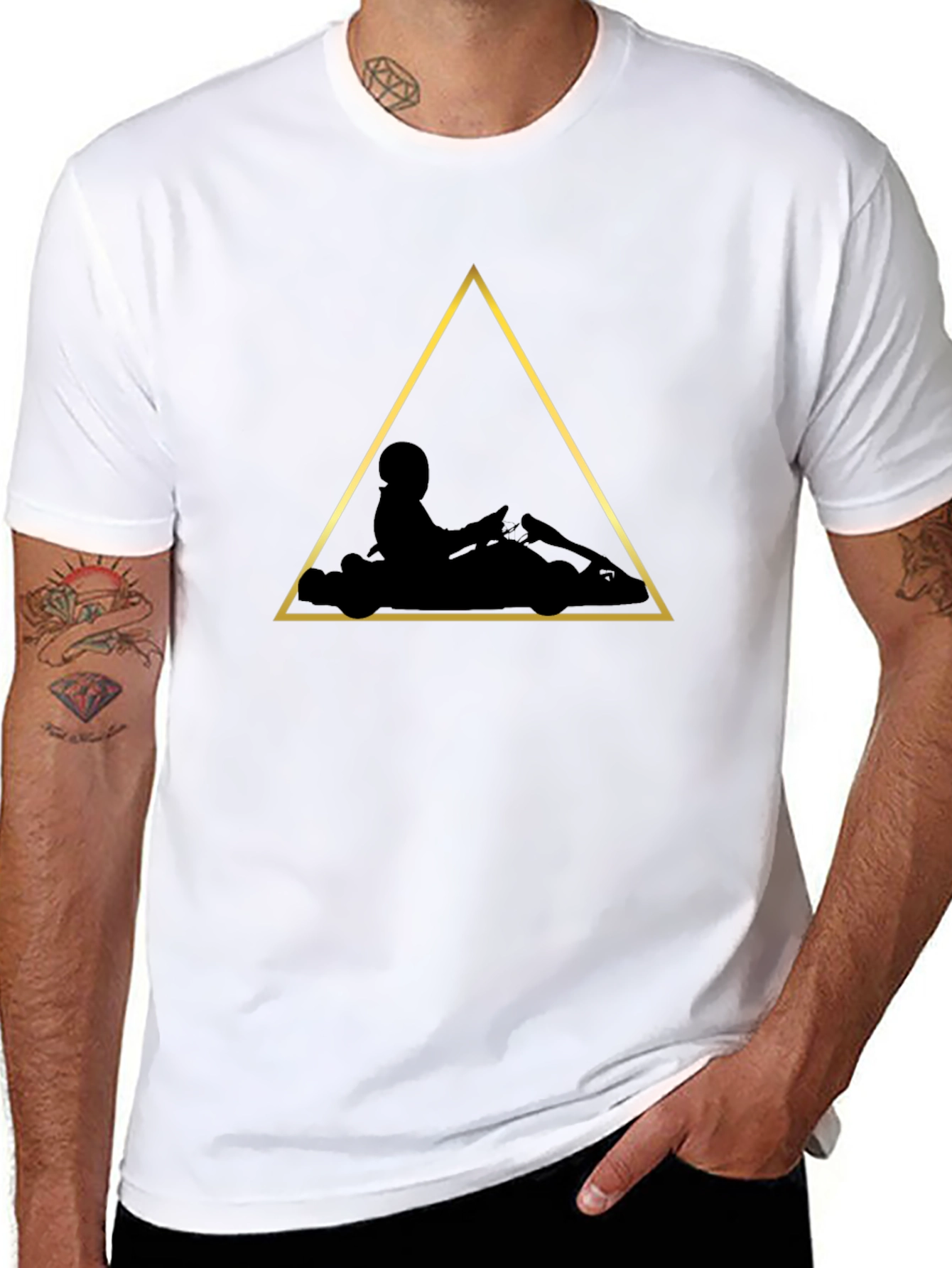 Black Go-Kart Graphic Tee - Black Karting T-Shirt view 8