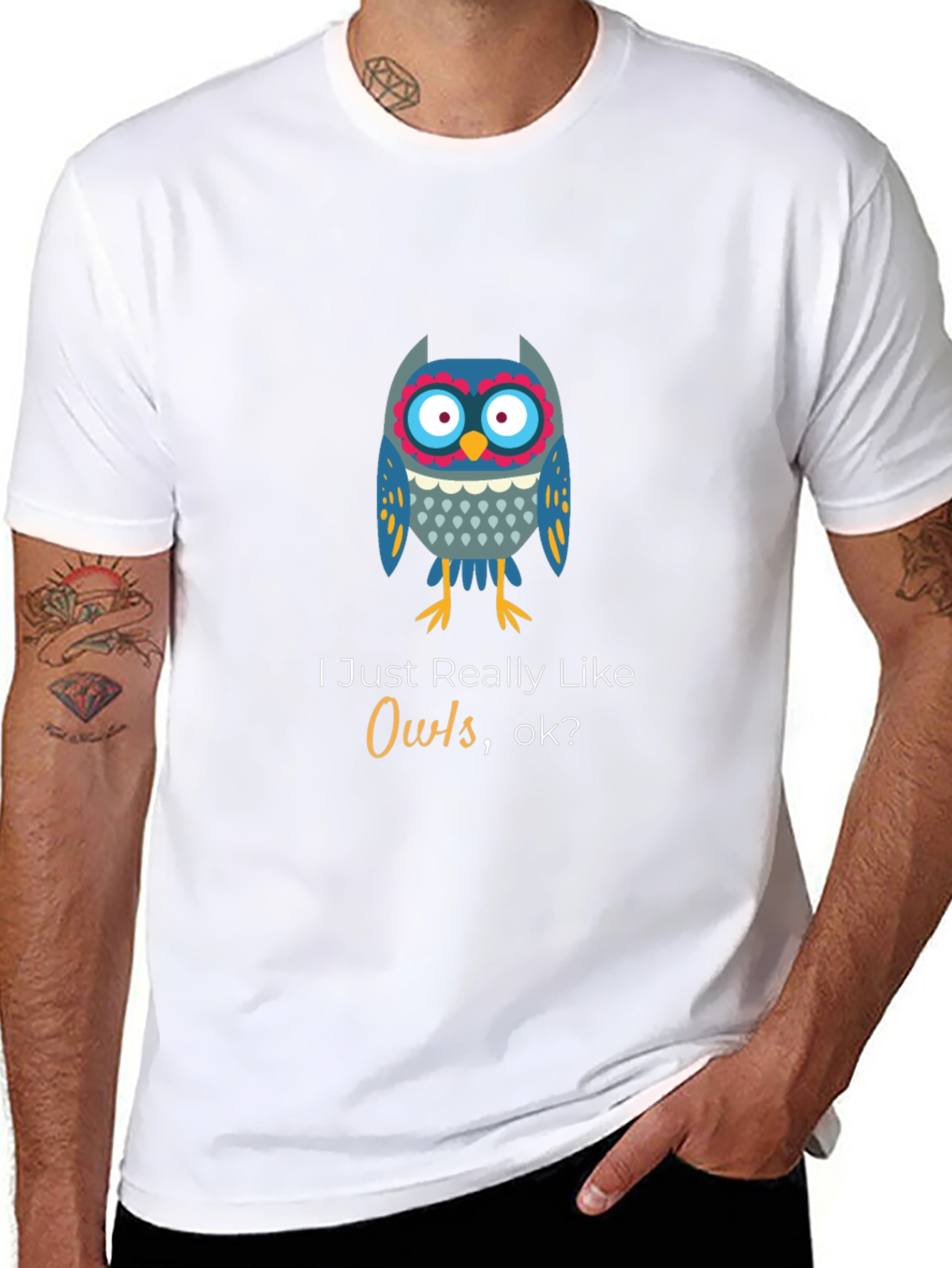 Black Owl Lover Black T-Shirt - Unisex Soft Cotton Tee view 8
