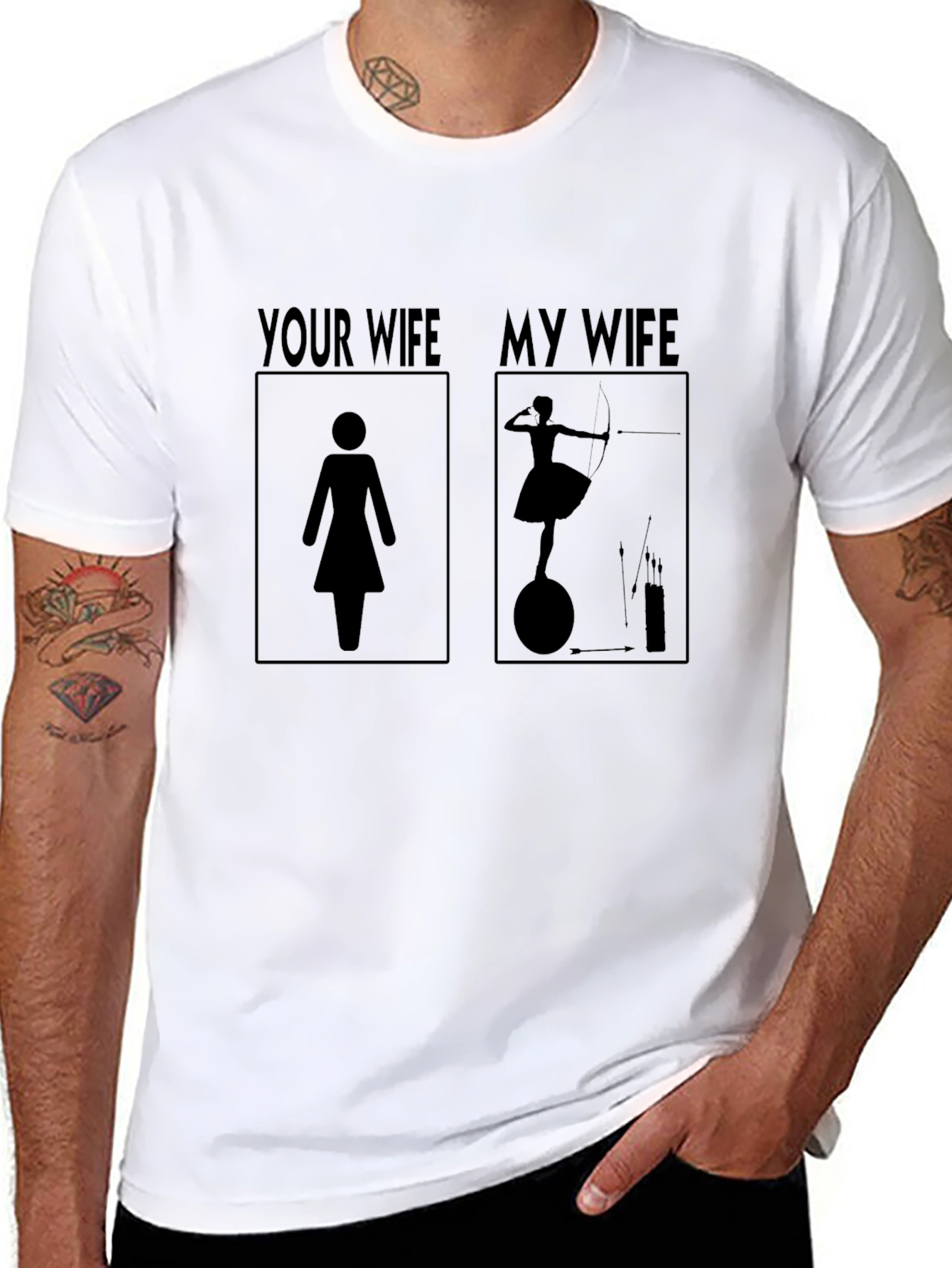 Black Humorous "My Wife" Archer Graphic Tee - Novelty view 8