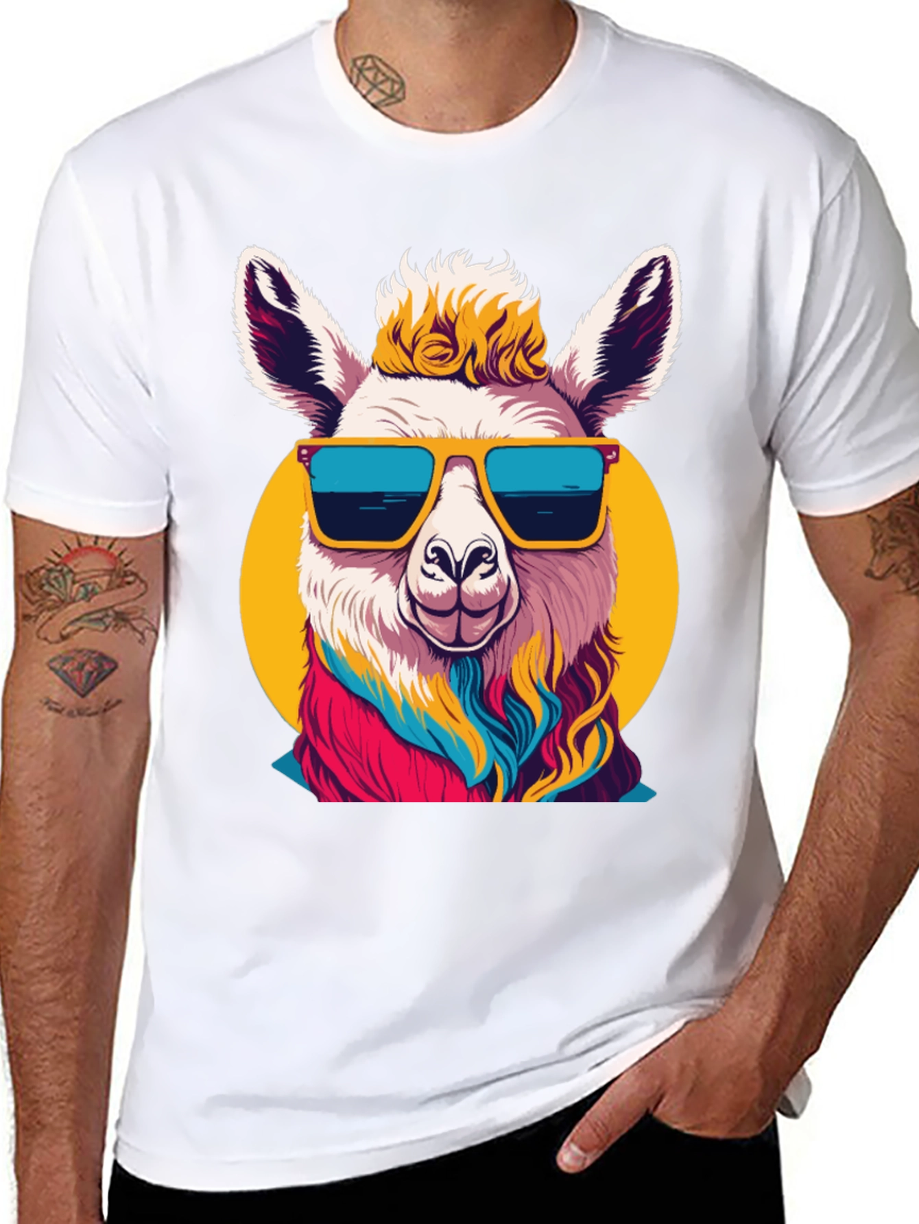 Black Cool Llama Graphic Tee - Black T-Shirt view 8