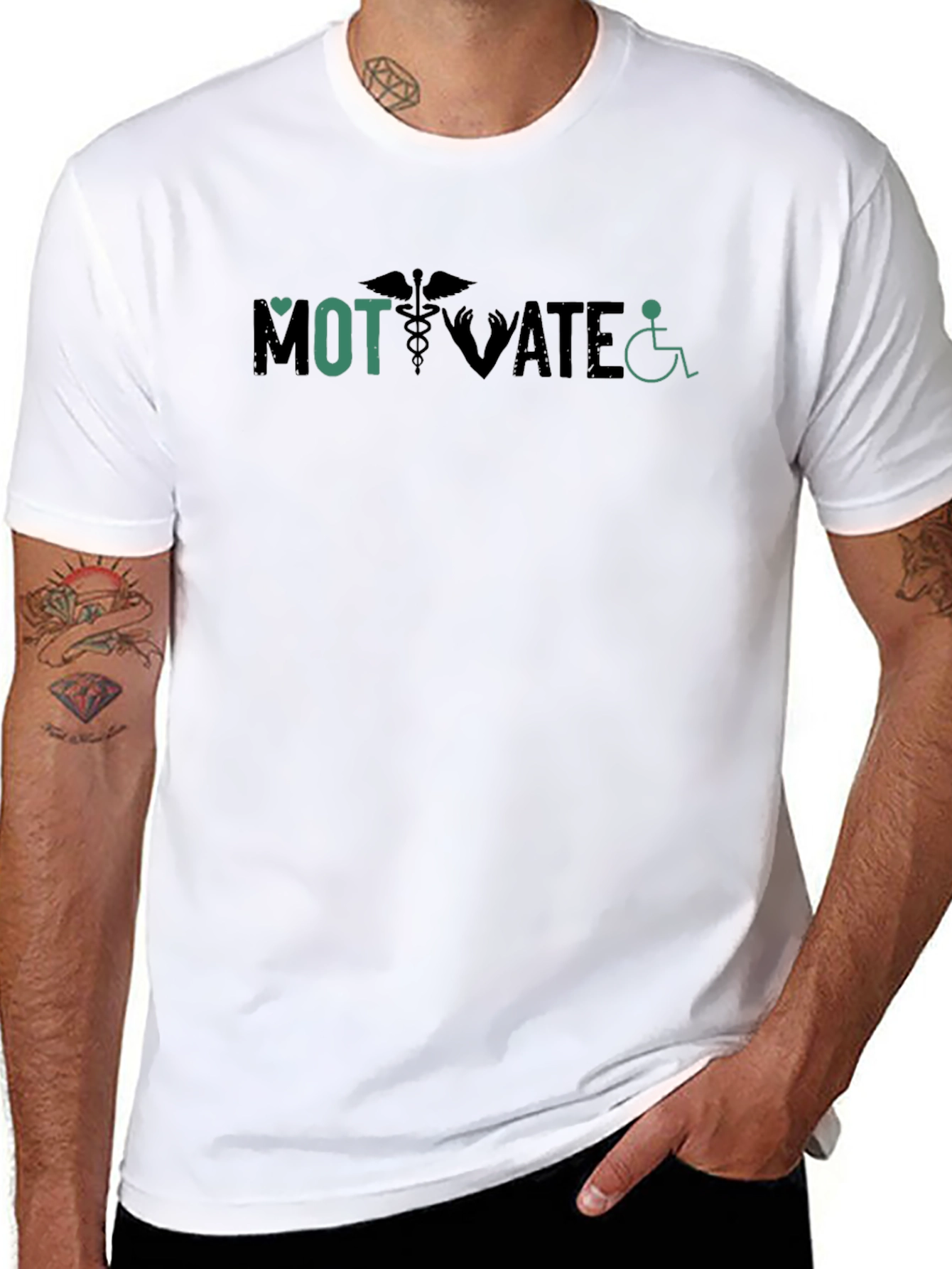 Black Motivate Medical T-Shirt view 8