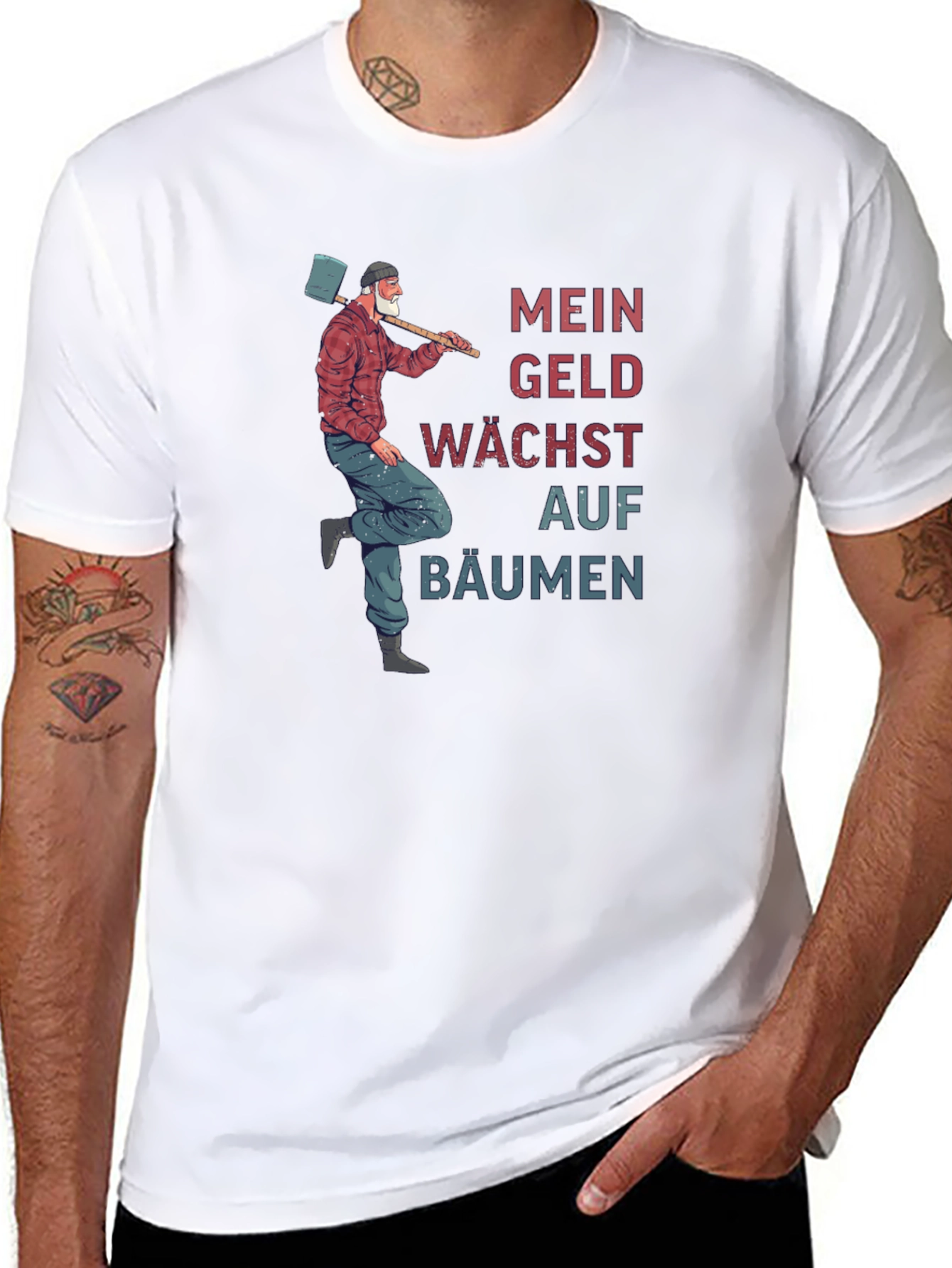 Black Mein Geld Wächst Auf Bäumen T-Shirt view 8