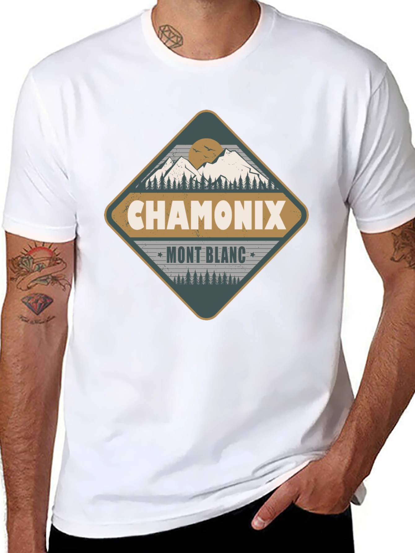 Black Chamonix Mont Blanc Graphic T-Shirt view 8