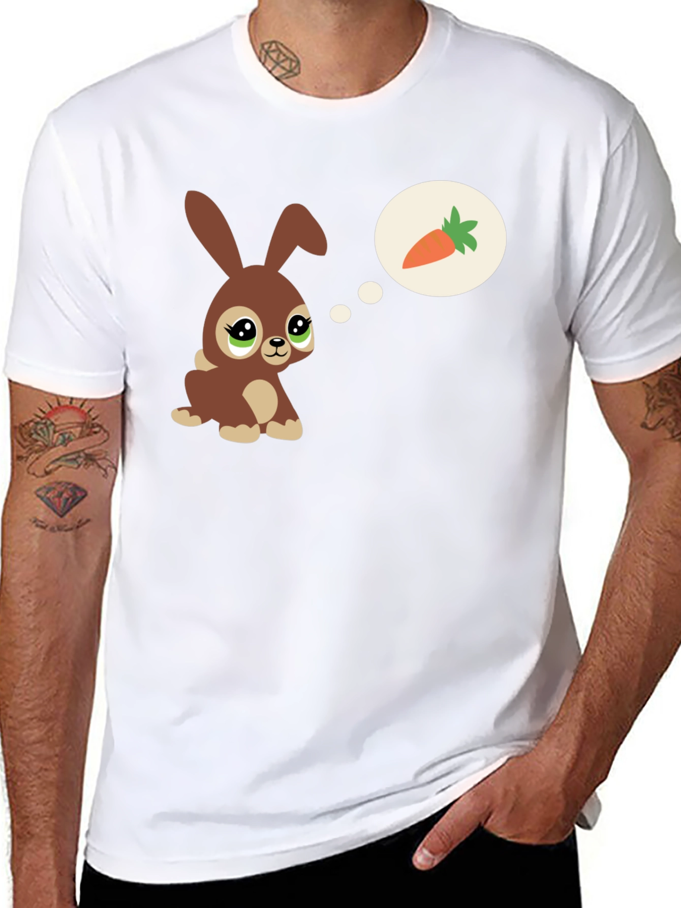 Black Cute Bunny Carrot Dream T-Shirt view 8